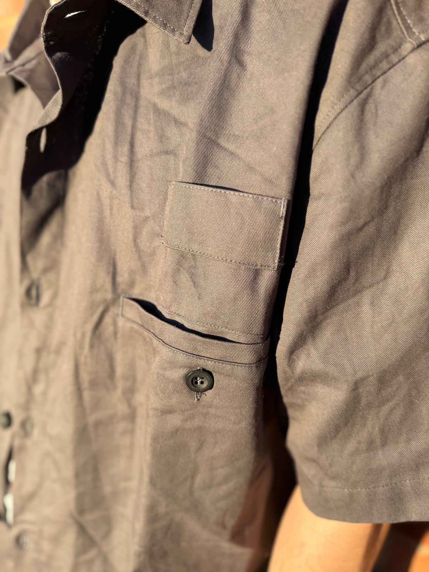 Vintage European Workwear Grey Short Sleeved Shirt Extra Large