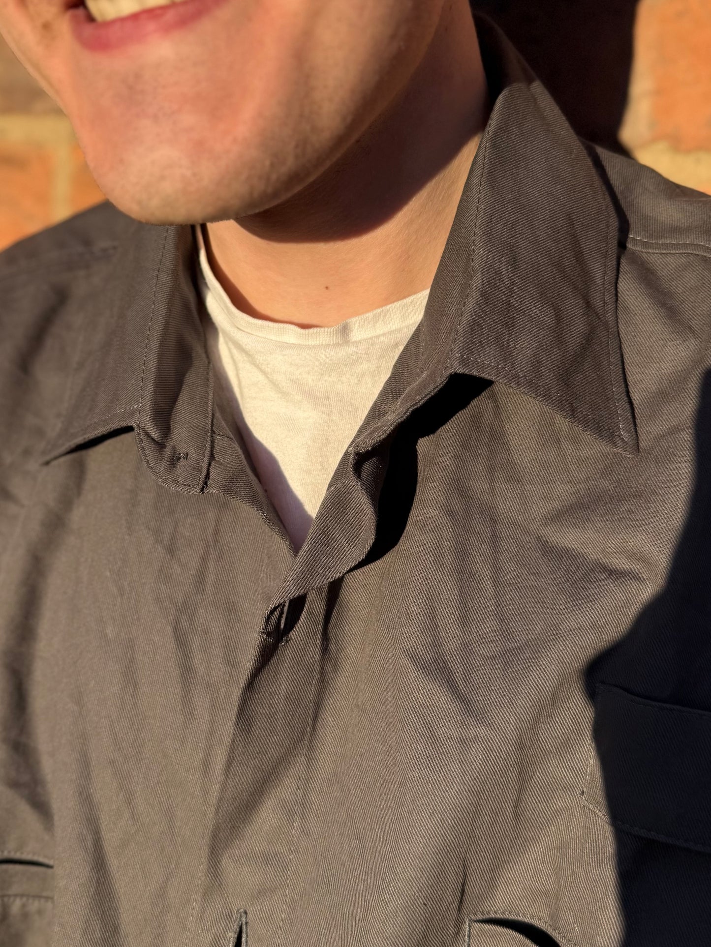 Vintage European Workwear Grey Short Sleeved Shirt Extra Large