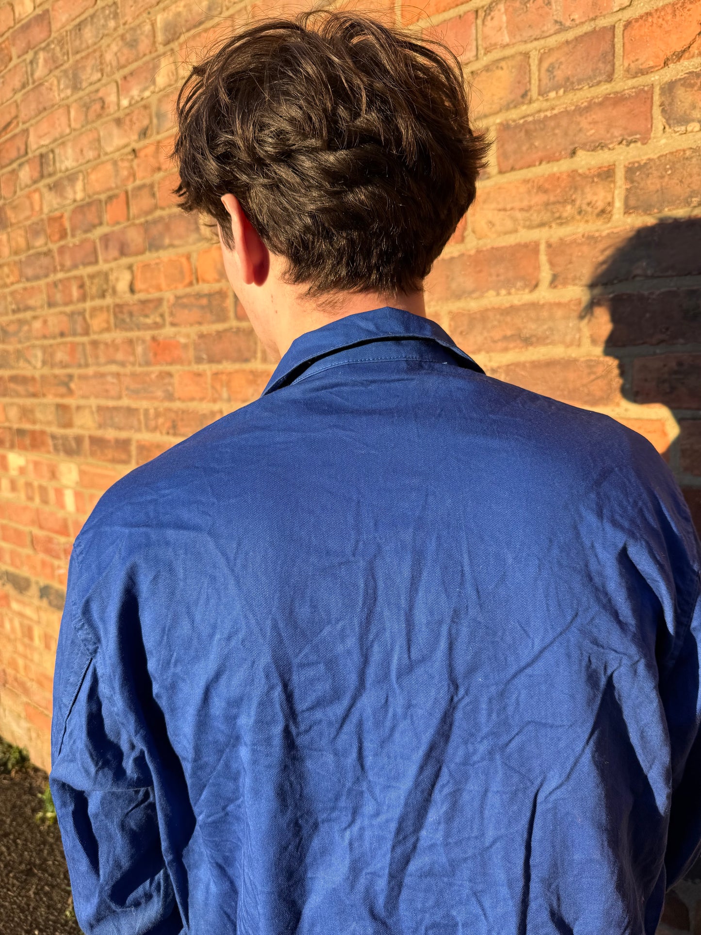 Vintage Well Worn European Chore Jacket Deep Blue Large