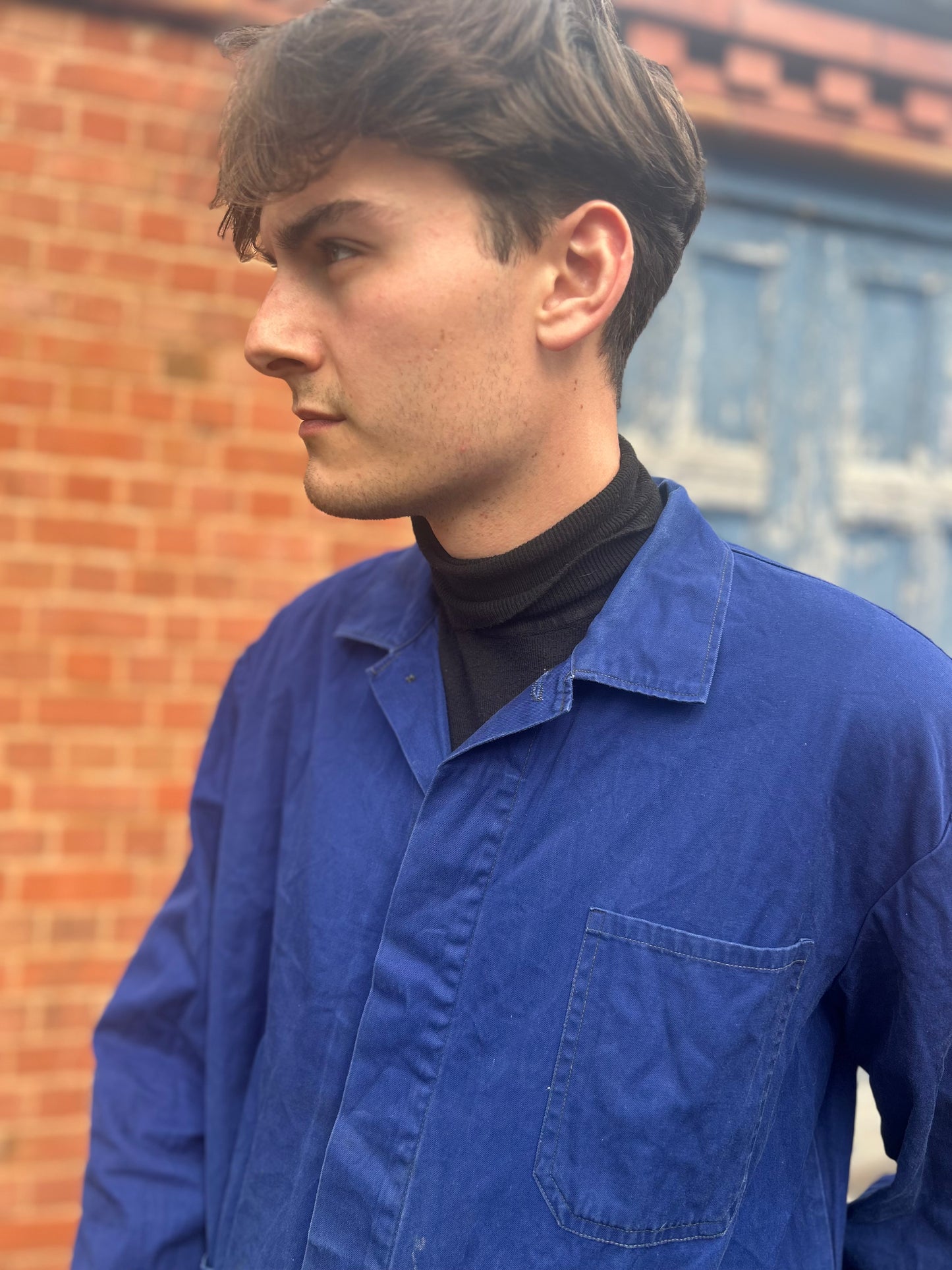Vintage European Work Wear Deep Blue Chore Jacket Medium