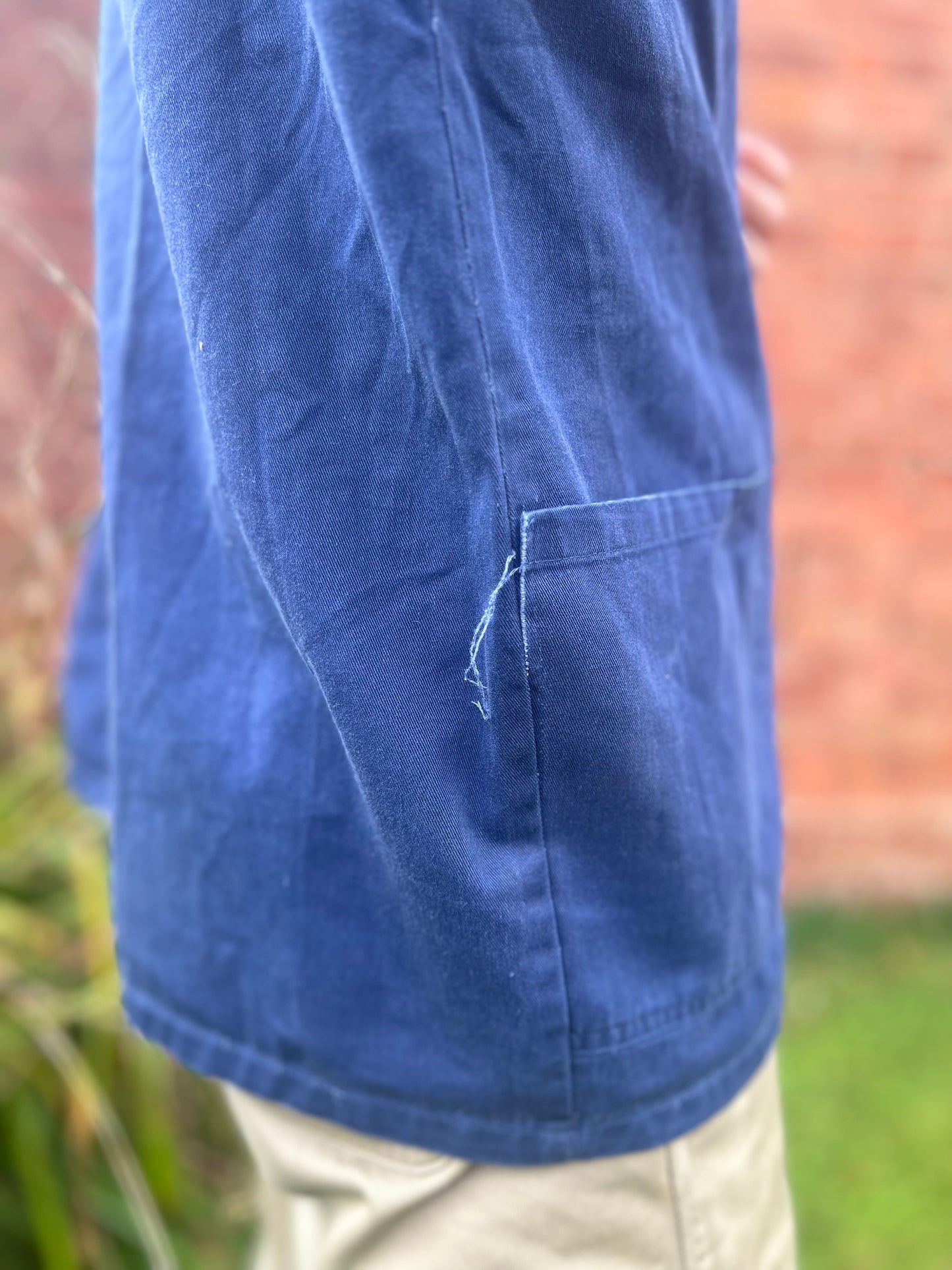 Vintage European Work Wear Blue Chore Jacket Large