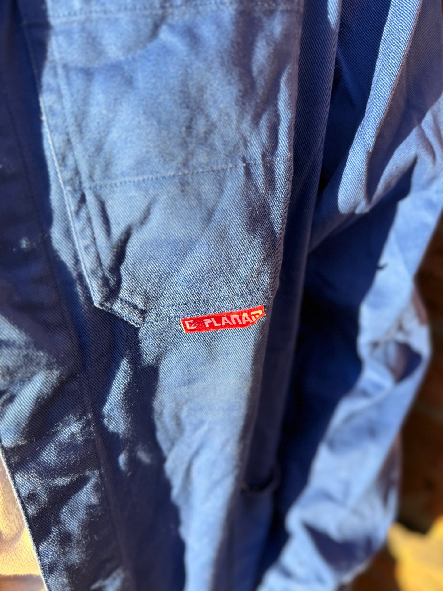 Vintage European Blue Work Jacket Classic Utility Shirt Jacket Large