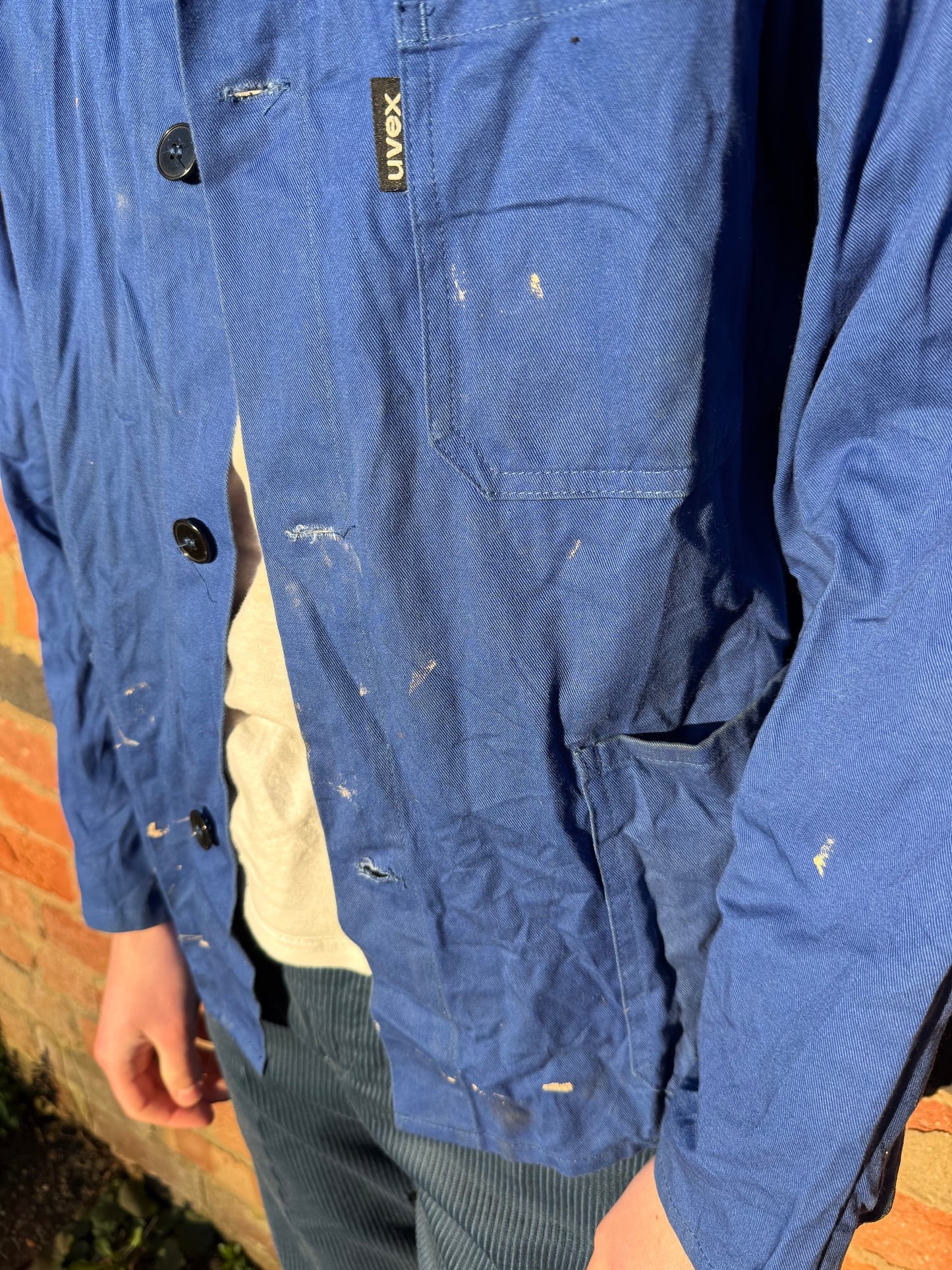 Vintage Well Worn European Chore Jacket Deep Blue Large