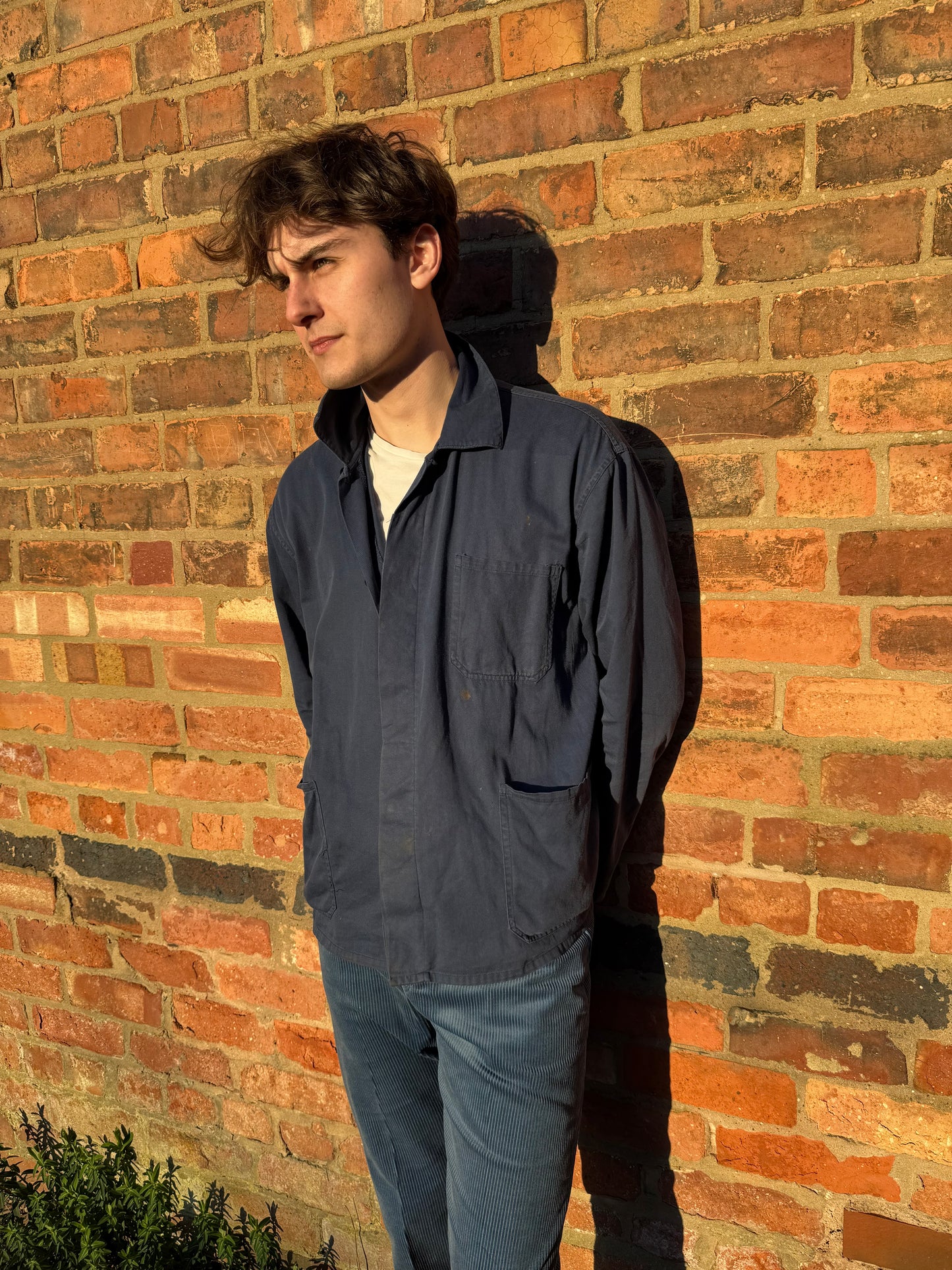 Classic Vintage Lightweight Work Chore Jacket Faded Blue Medium/Large