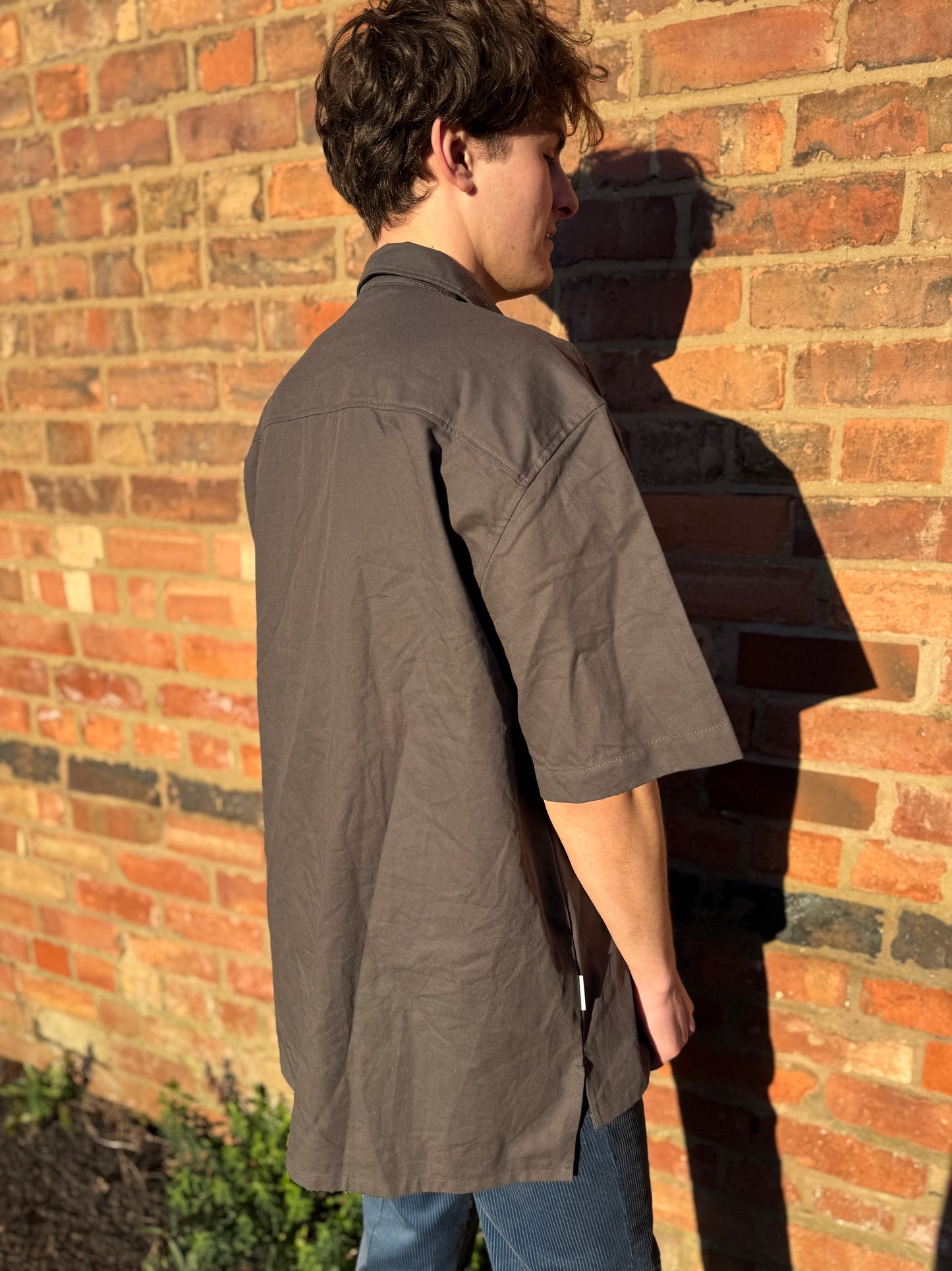 Vintage European Workwear Grey Short Sleeved Shirt Extra Large
