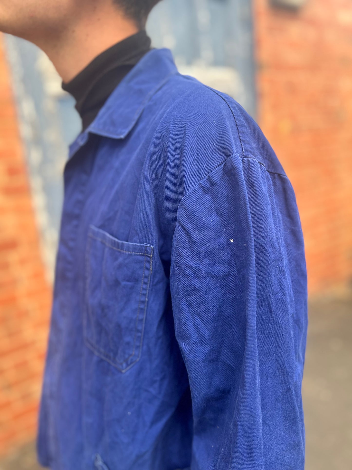 Vintage European Work Wear Deep Blue Chore Jacket Medium