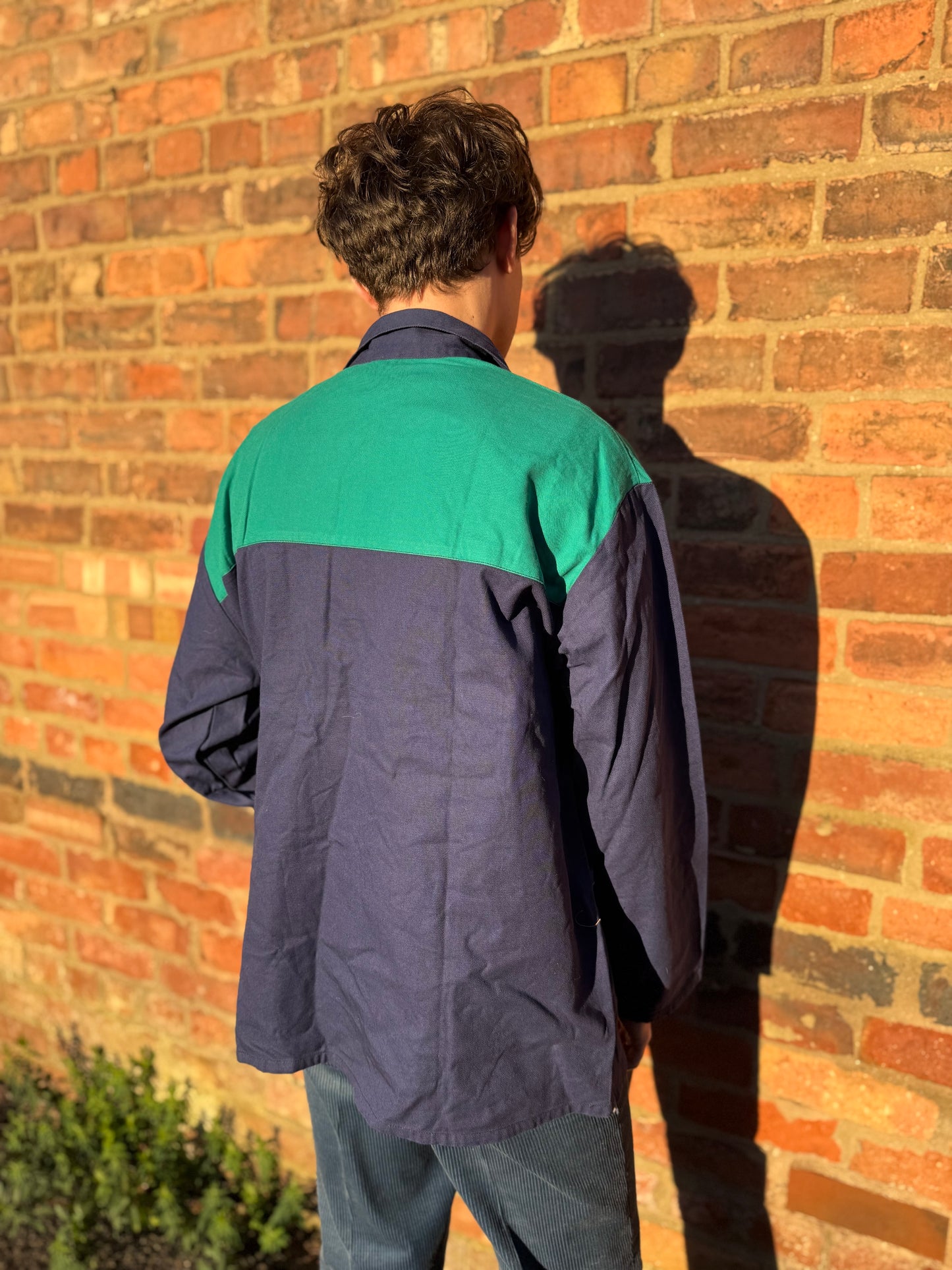 Vintage Unique Chore Jacket European Style Turquoise Accent Extra Large