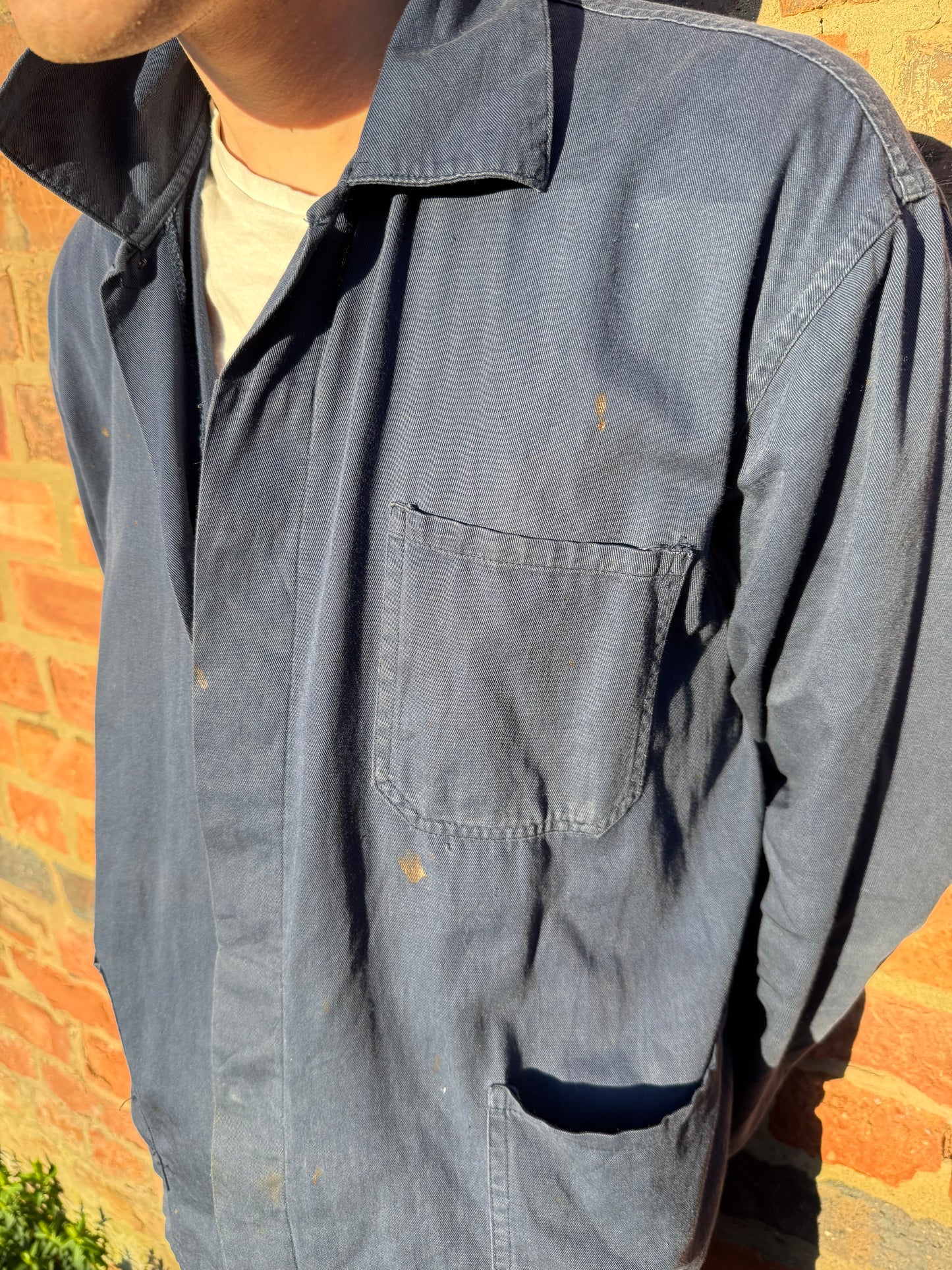 Classic Vintage Lightweight Work Chore Jacket Faded Blue Medium/Large