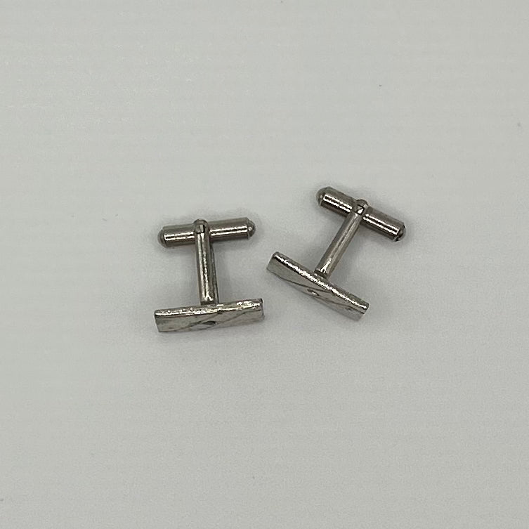 Vintage Style 1950s Silver Gemmed Cuff Links