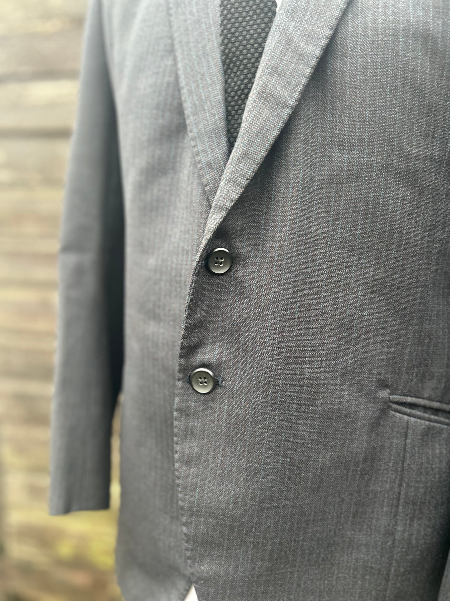 Vintage 1960s Striped Blazer Skinny Lapel Two Button Sydney Levy Made In Derby