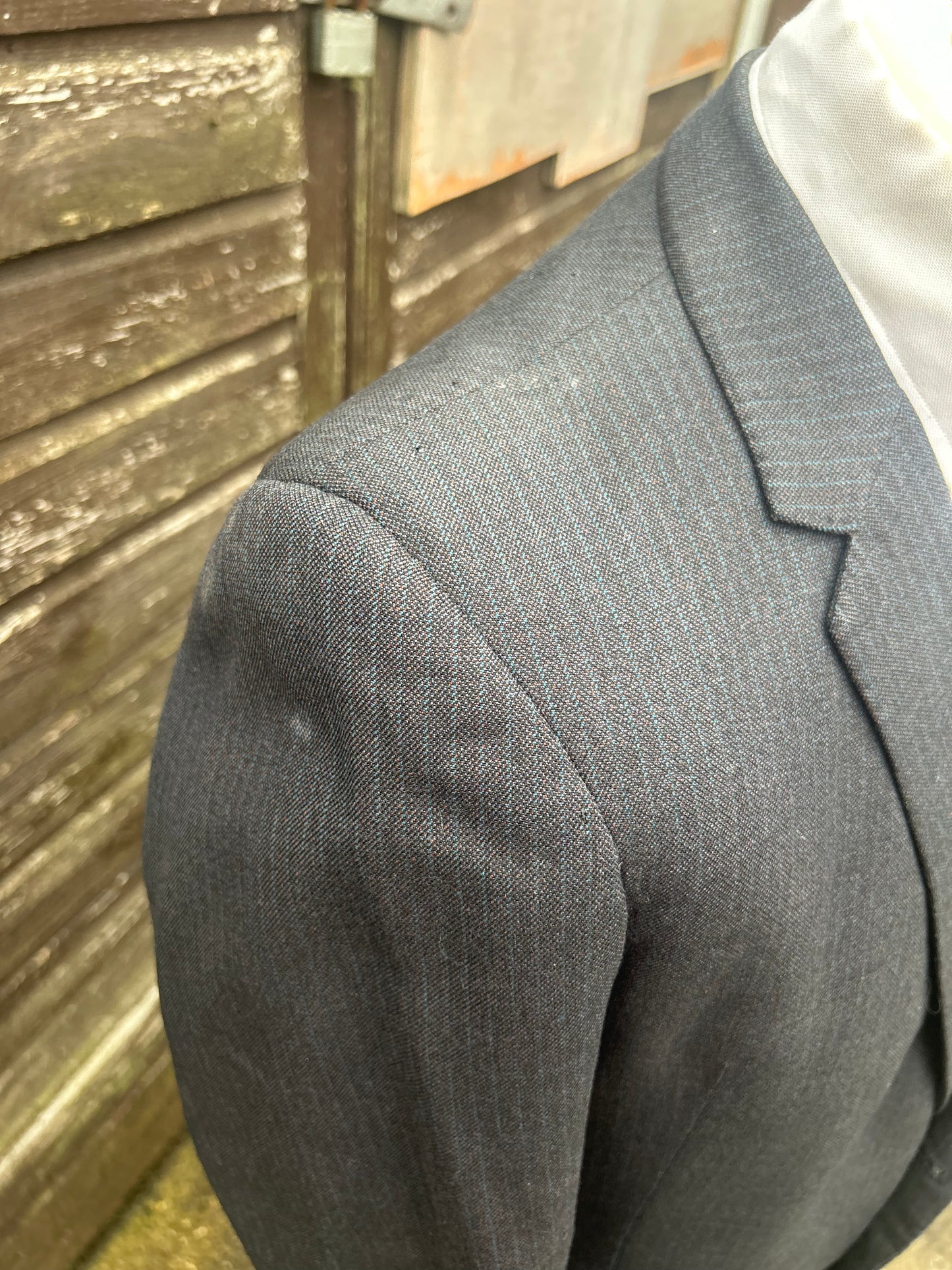 Vintage 1960s Striped Blazer Skinny Lapel Two Button Sydney Levy Made In Derby
