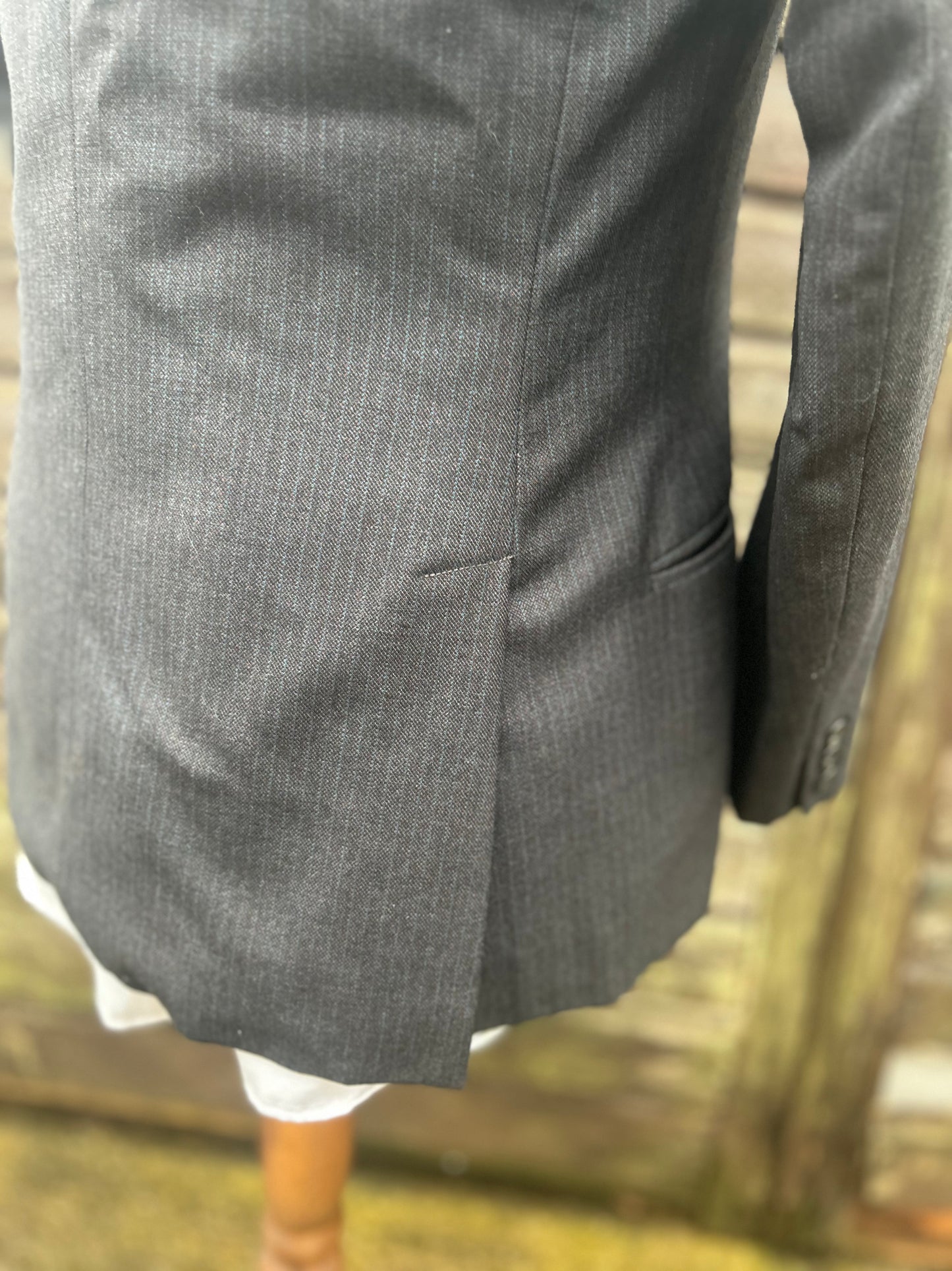 Vintage 1960s Striped Blazer Skinny Lapel Two Button Sydney Levy Made In Derby