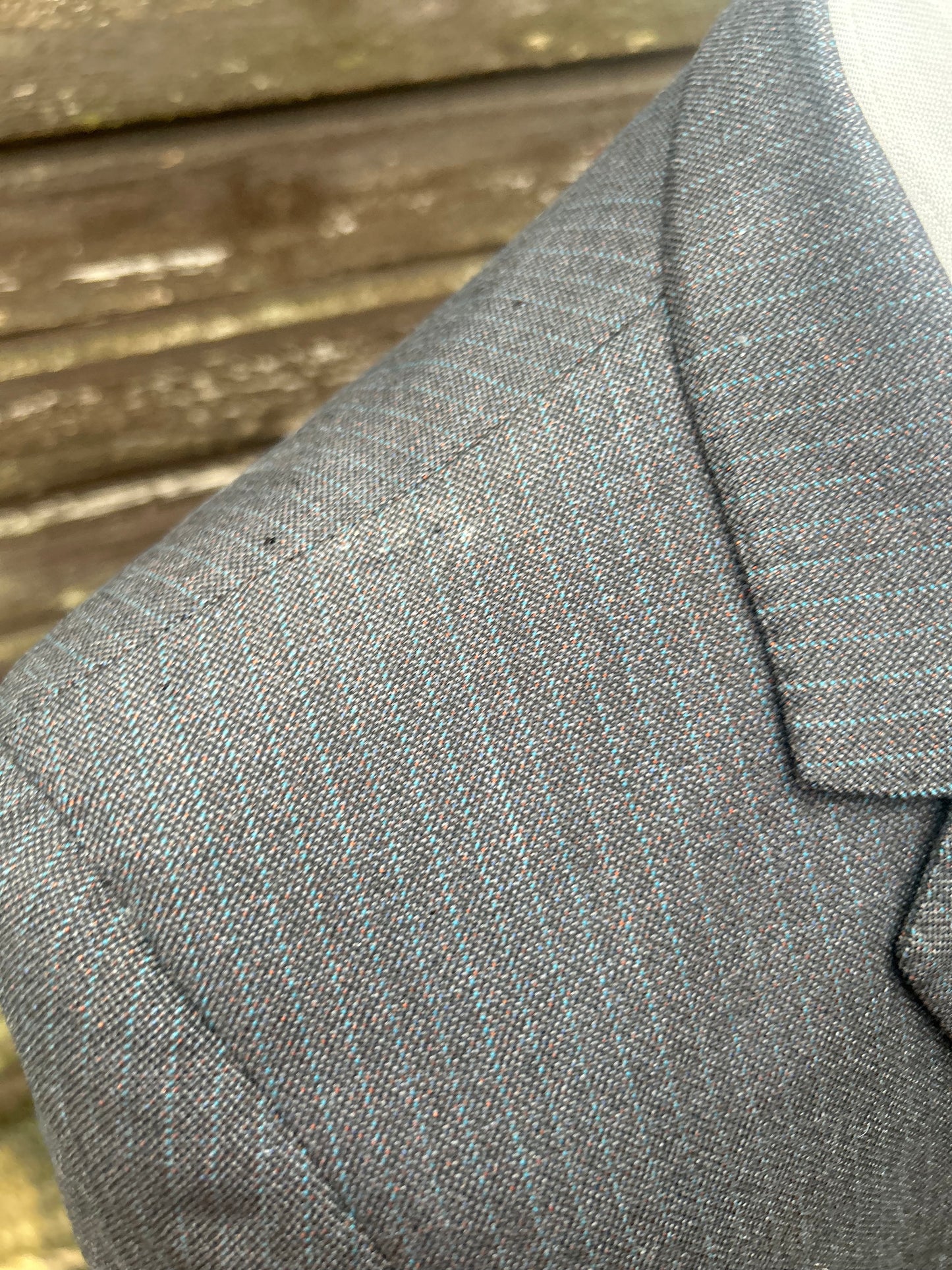 Vintage 1960s Striped Blazer Skinny Lapel Two Button Sydney Levy Made In Derby