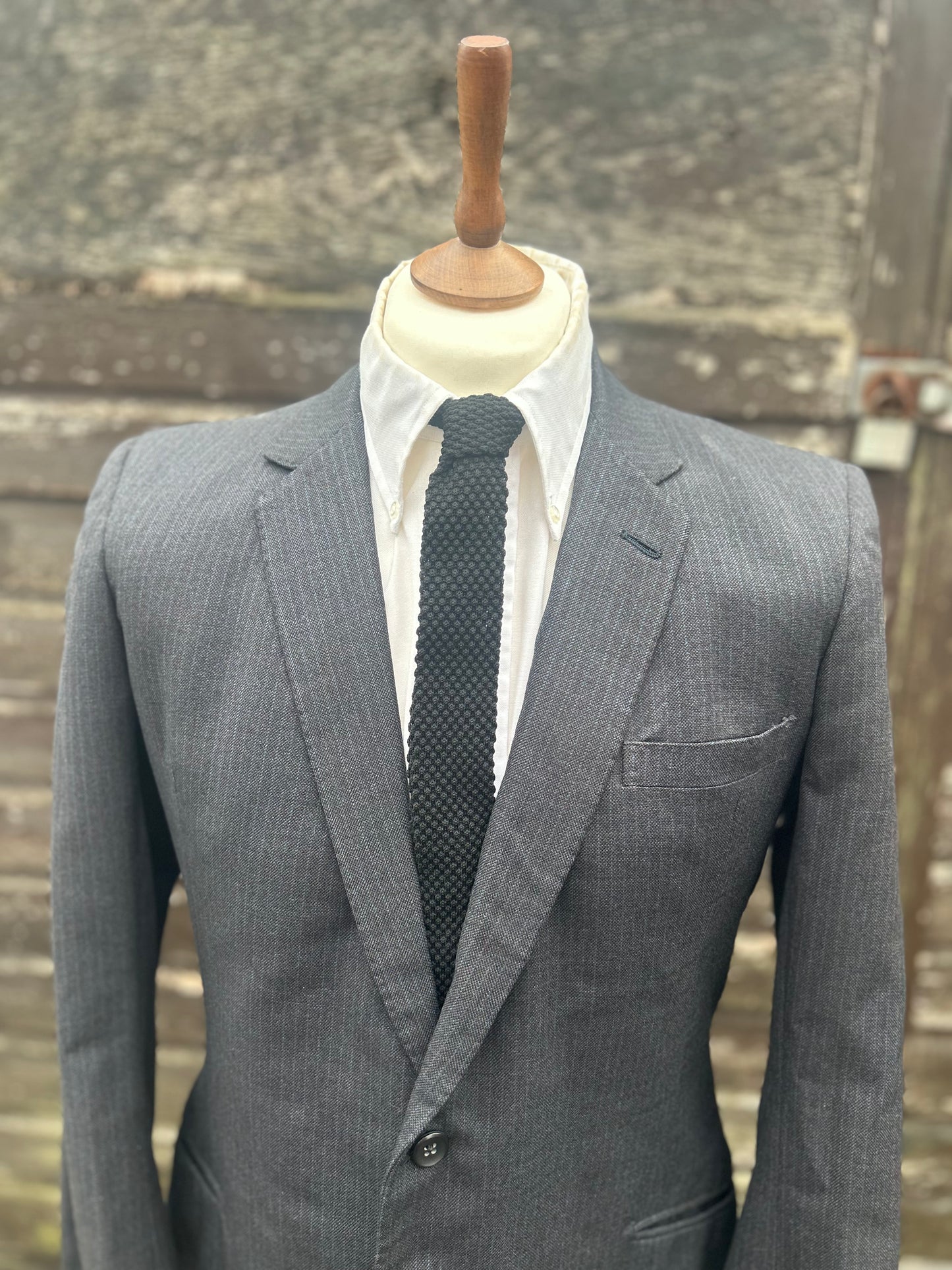 Vintage 1960s Striped Blazer Skinny Lapel Two Button Sydney Levy Made In Derby