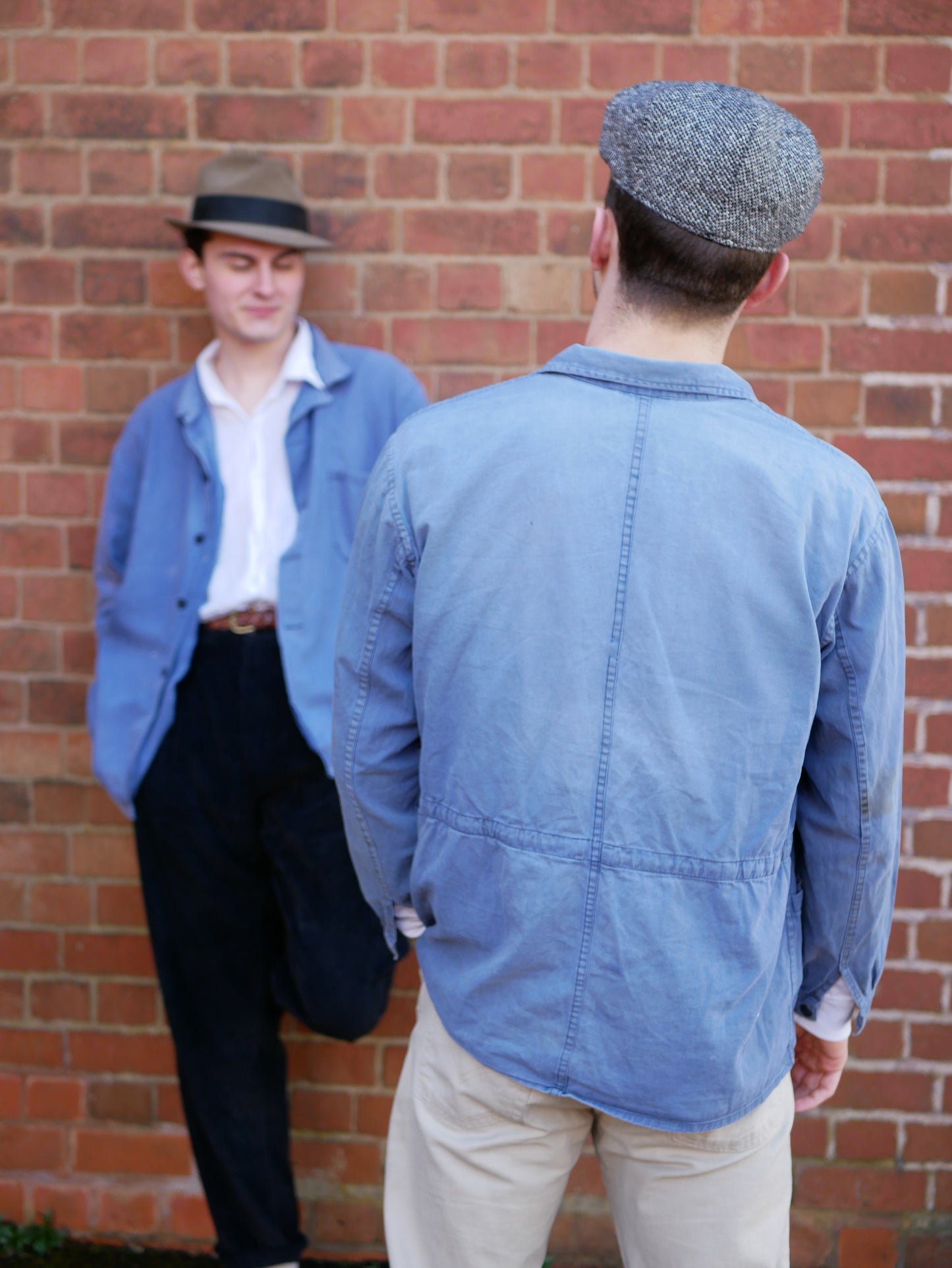Vintage European Style Chore/Work Jacket Light Blue Well Worn Small Medium