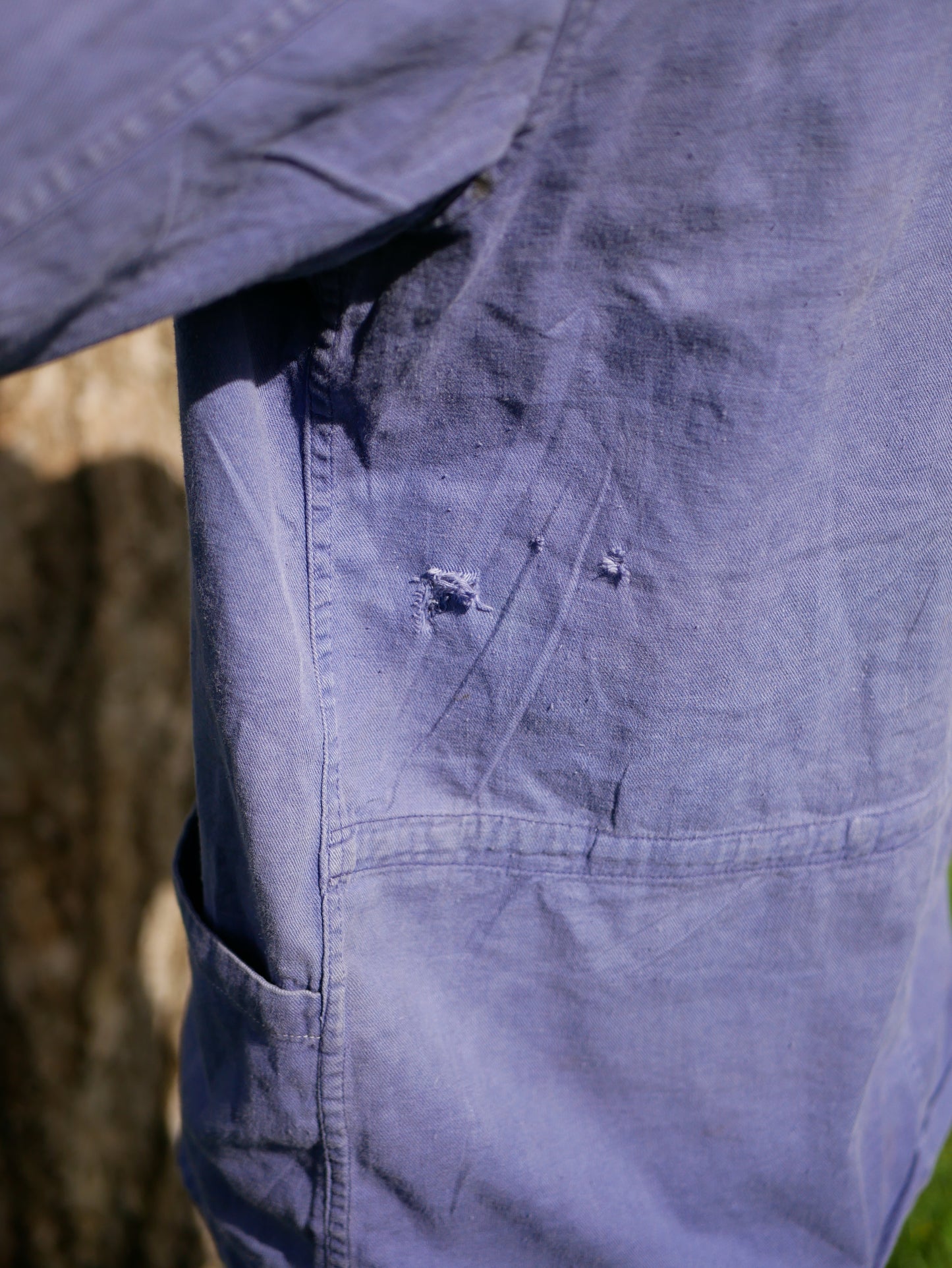 Vintage European Style Chore/Work Jacket Light Blue Well Worn Condition Medium Large