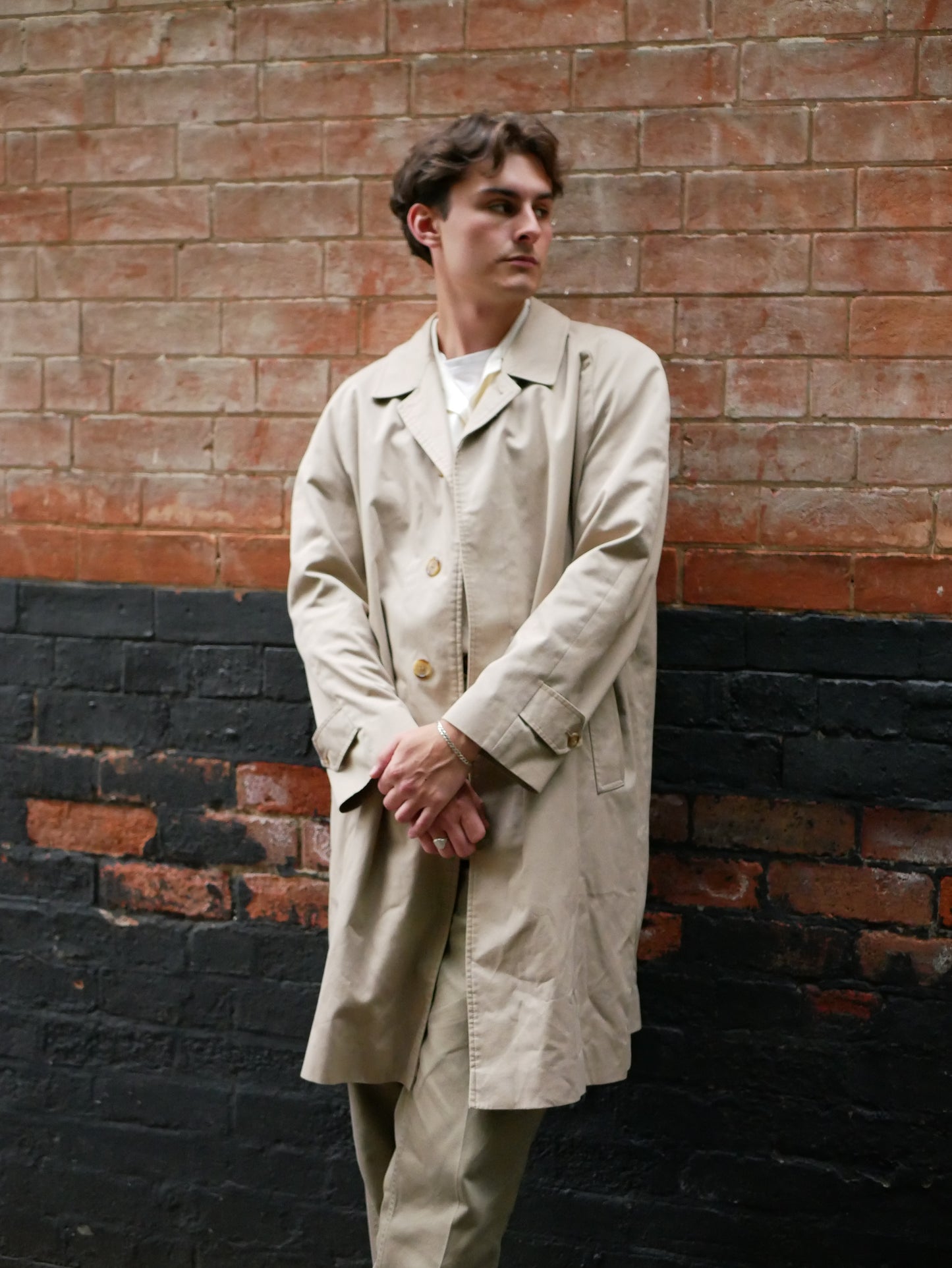 Classic Style Vintage Austin Reed Macintosh Overcoat Open Collar Large