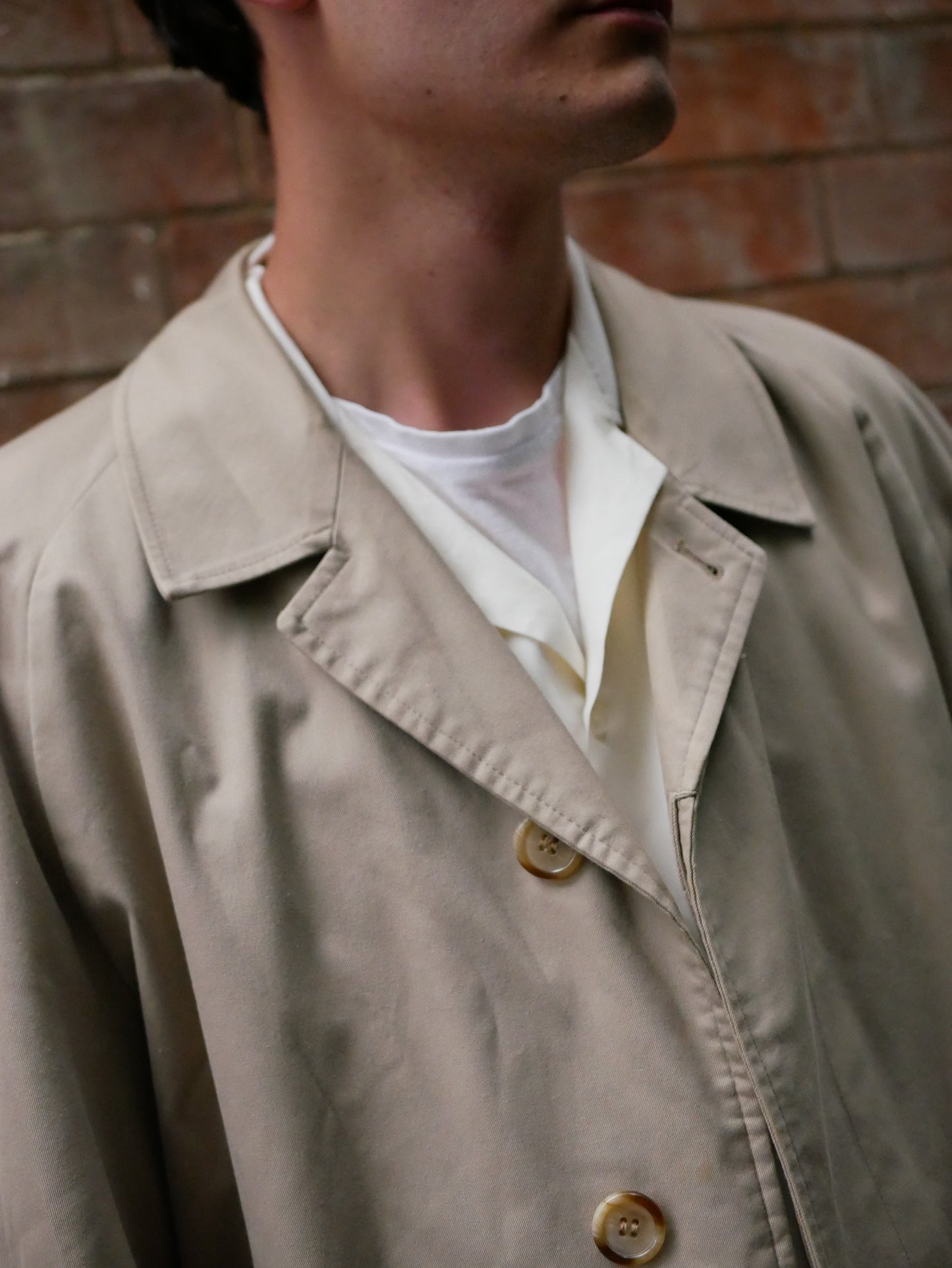 Classic Style Vintage Austin Reed Macintosh Overcoat Open Collar Large