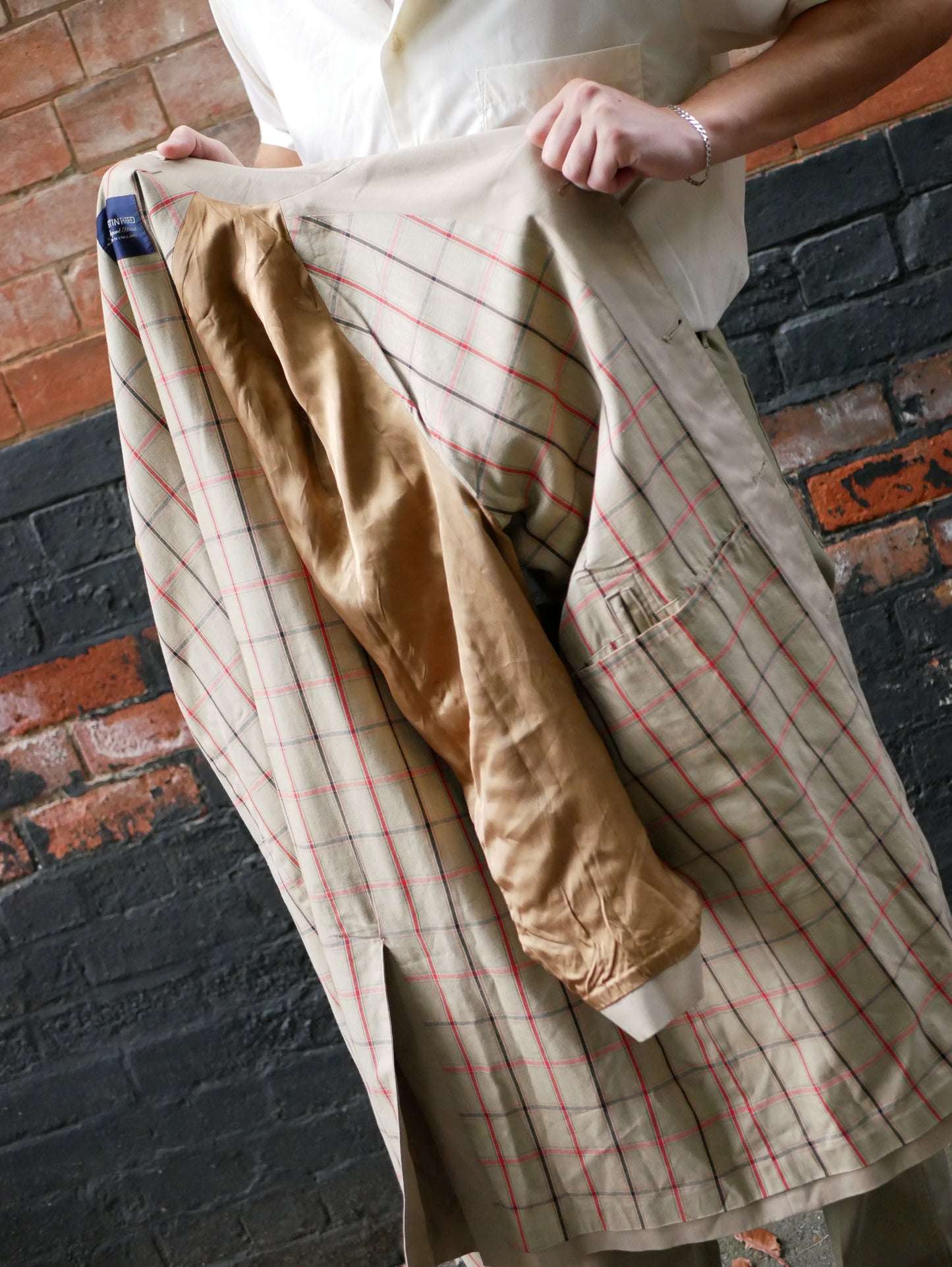 Classic Style Vintage Austin Reed Macintosh Overcoat Open Collar Large