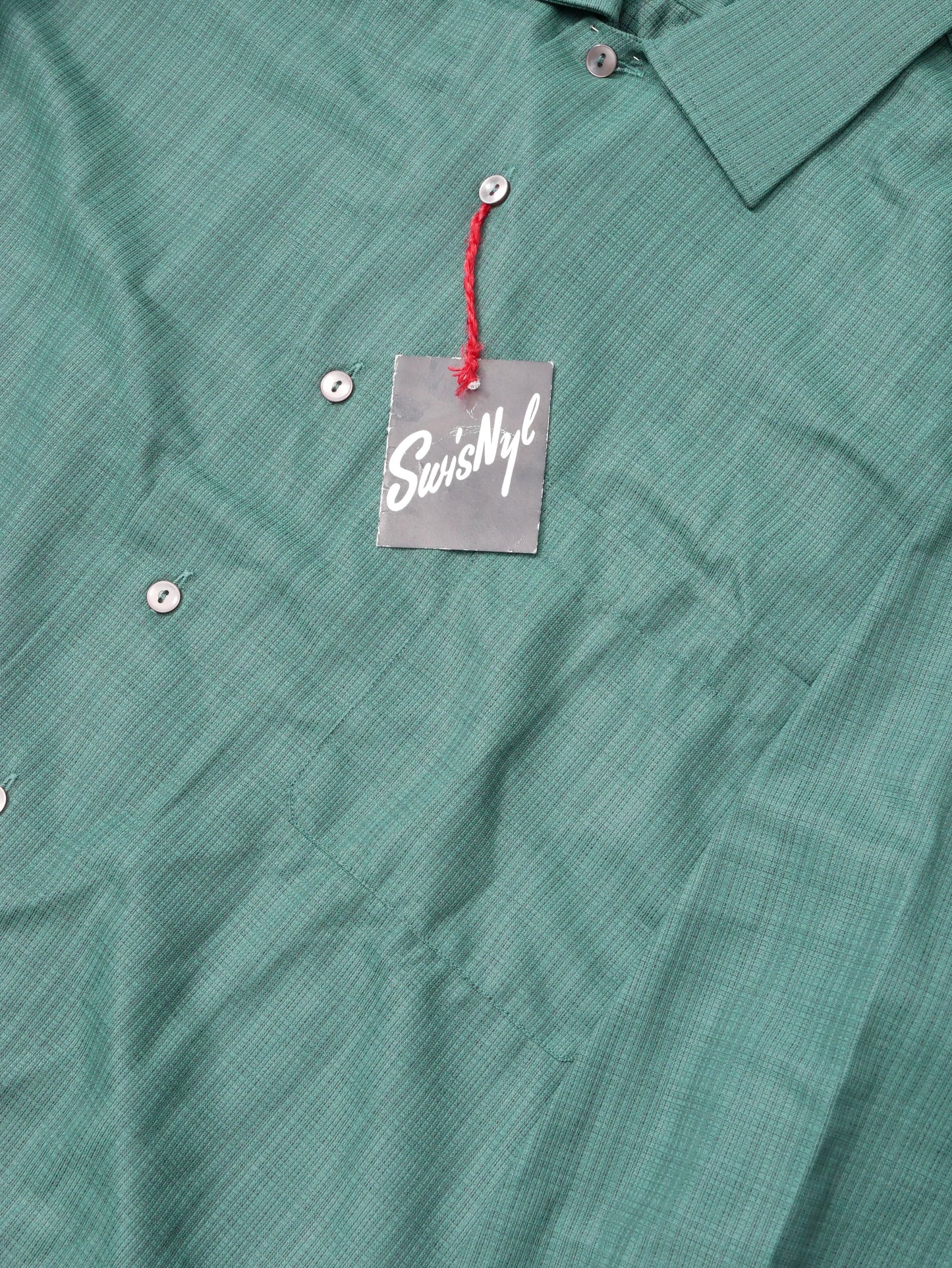 Vintage Late 60s, Early 70s Deadstock Green Collared Shirt Extra Large