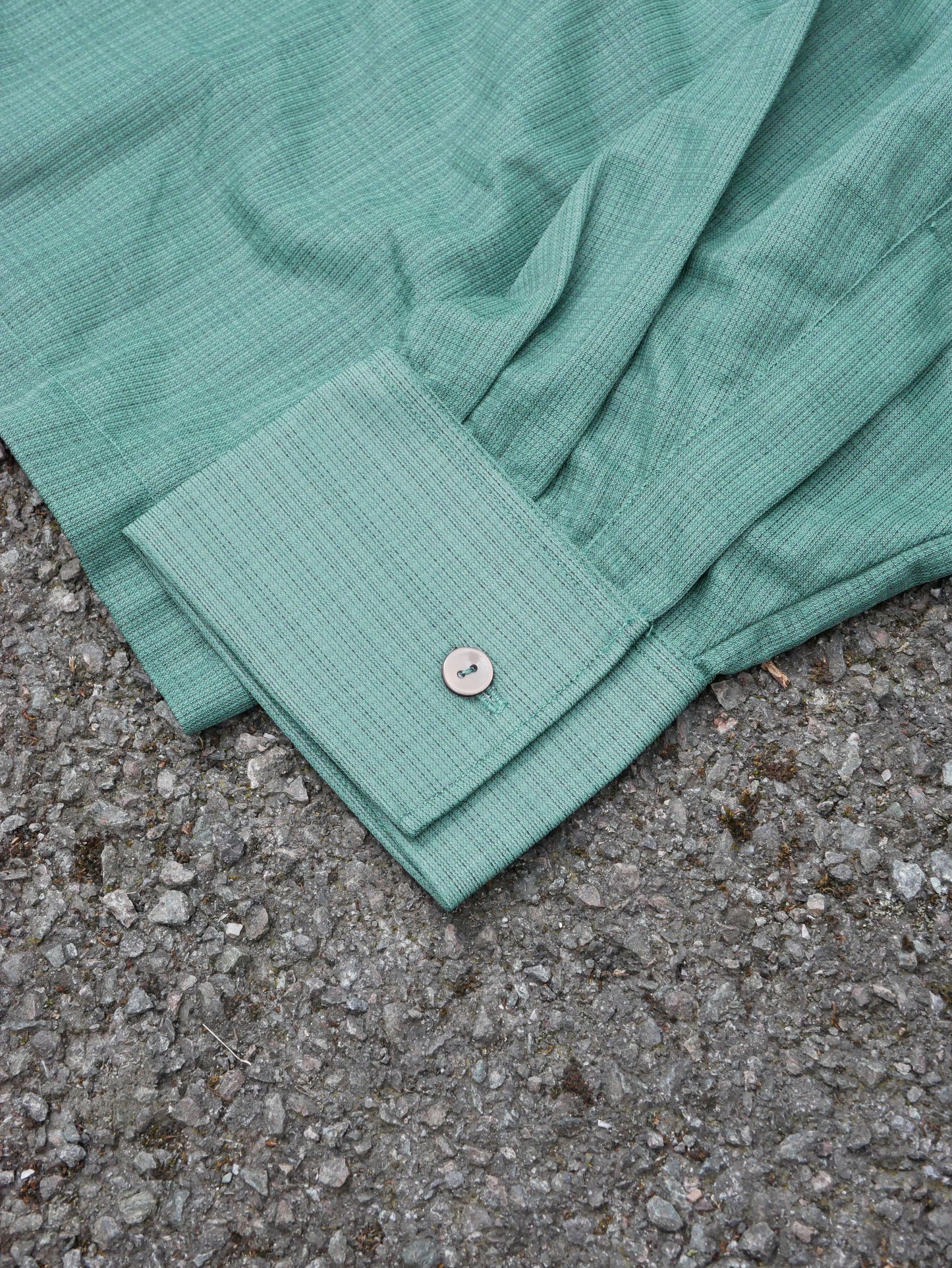 Vintage Late 60s, Early 70s Deadstock Green Collared Shirt Extra Large