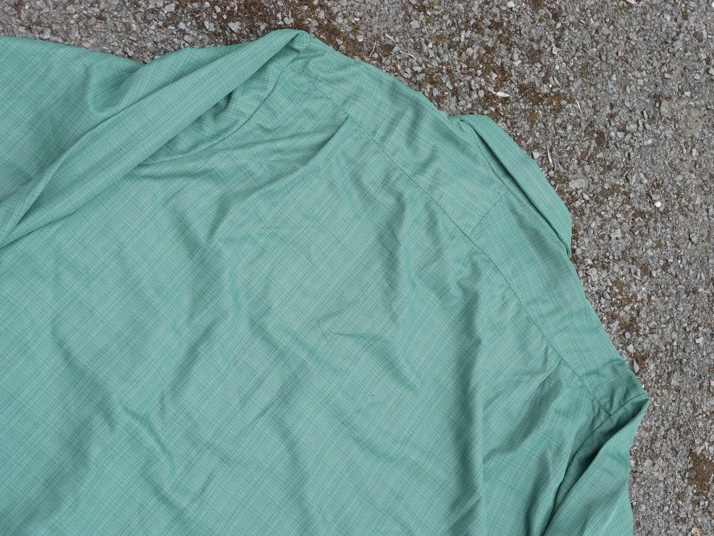 Vintage Late 60s, Early 70s Deadstock Green Collared Shirt Extra Large