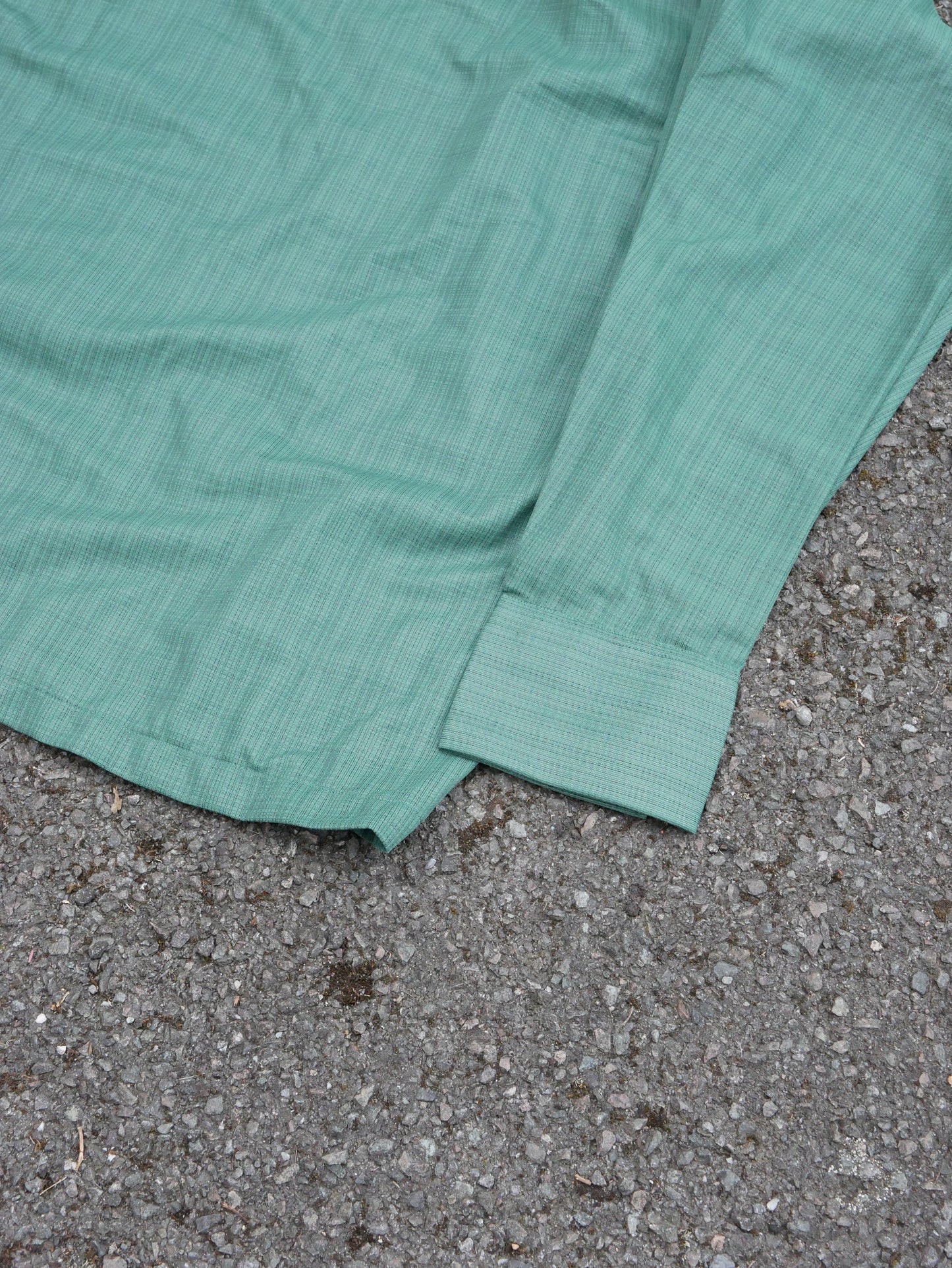 Vintage Late 60s, Early 70s Deadstock Green Collared Shirt Extra Large