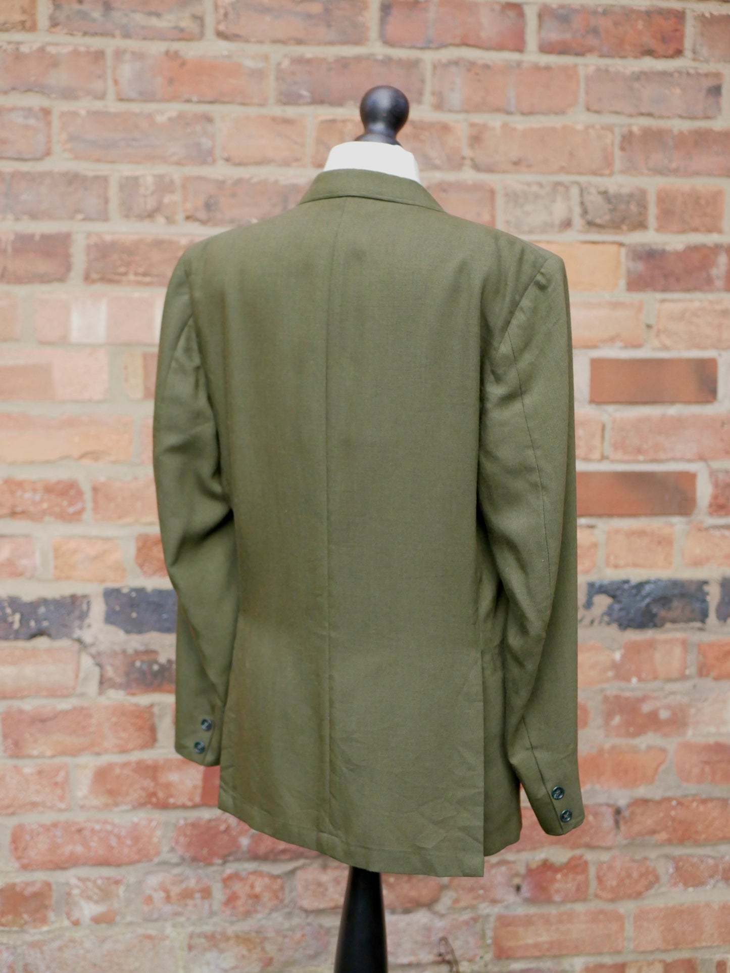 1960s Penneys Towncraft Moss Green Linen Suit Small