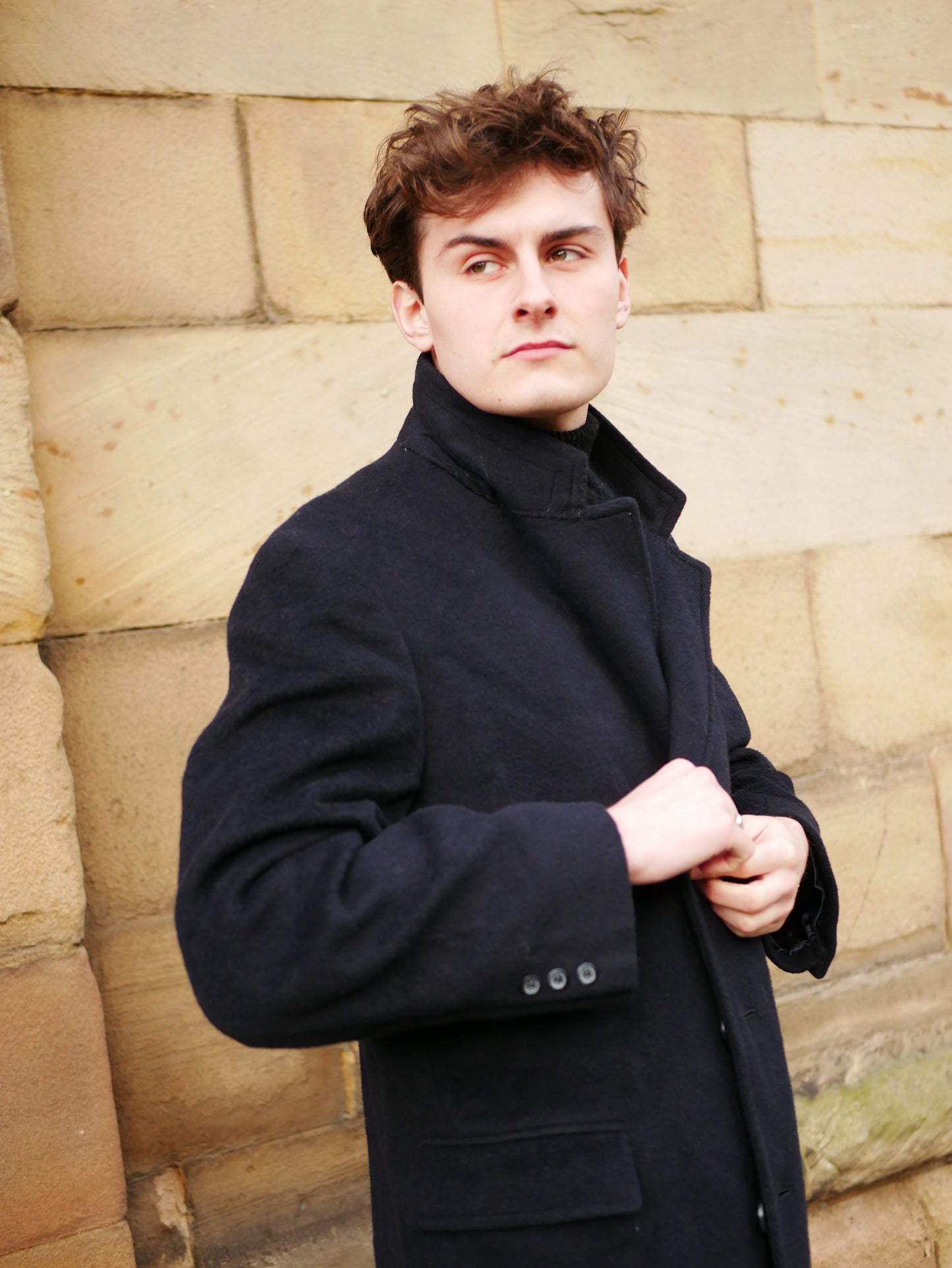 Vintage Soft Pure Wool Black Overcoat Silbey's Private Collection Medium