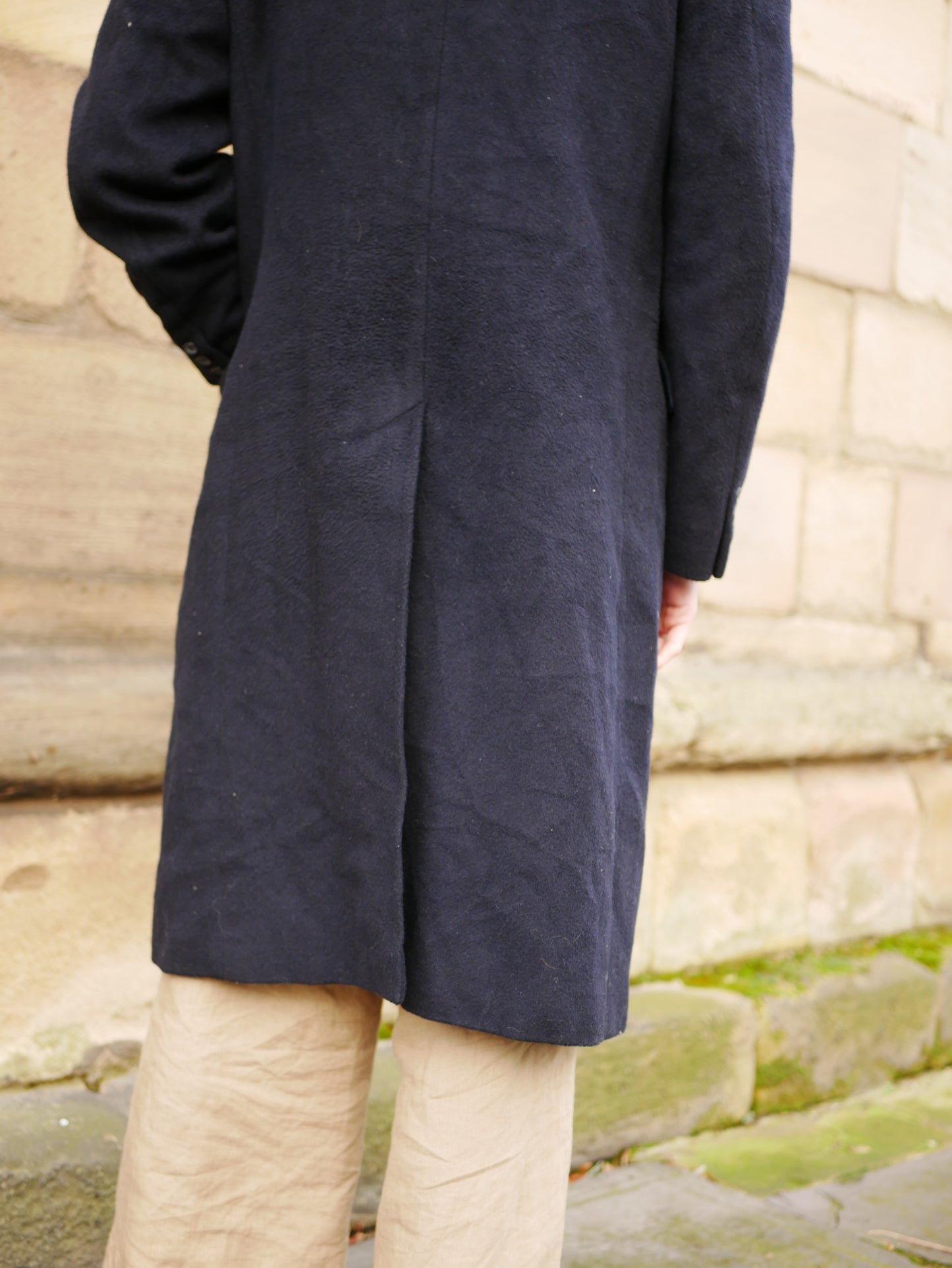Vintage Soft Pure Wool Black Overcoat Silbey's Private Collection Medium