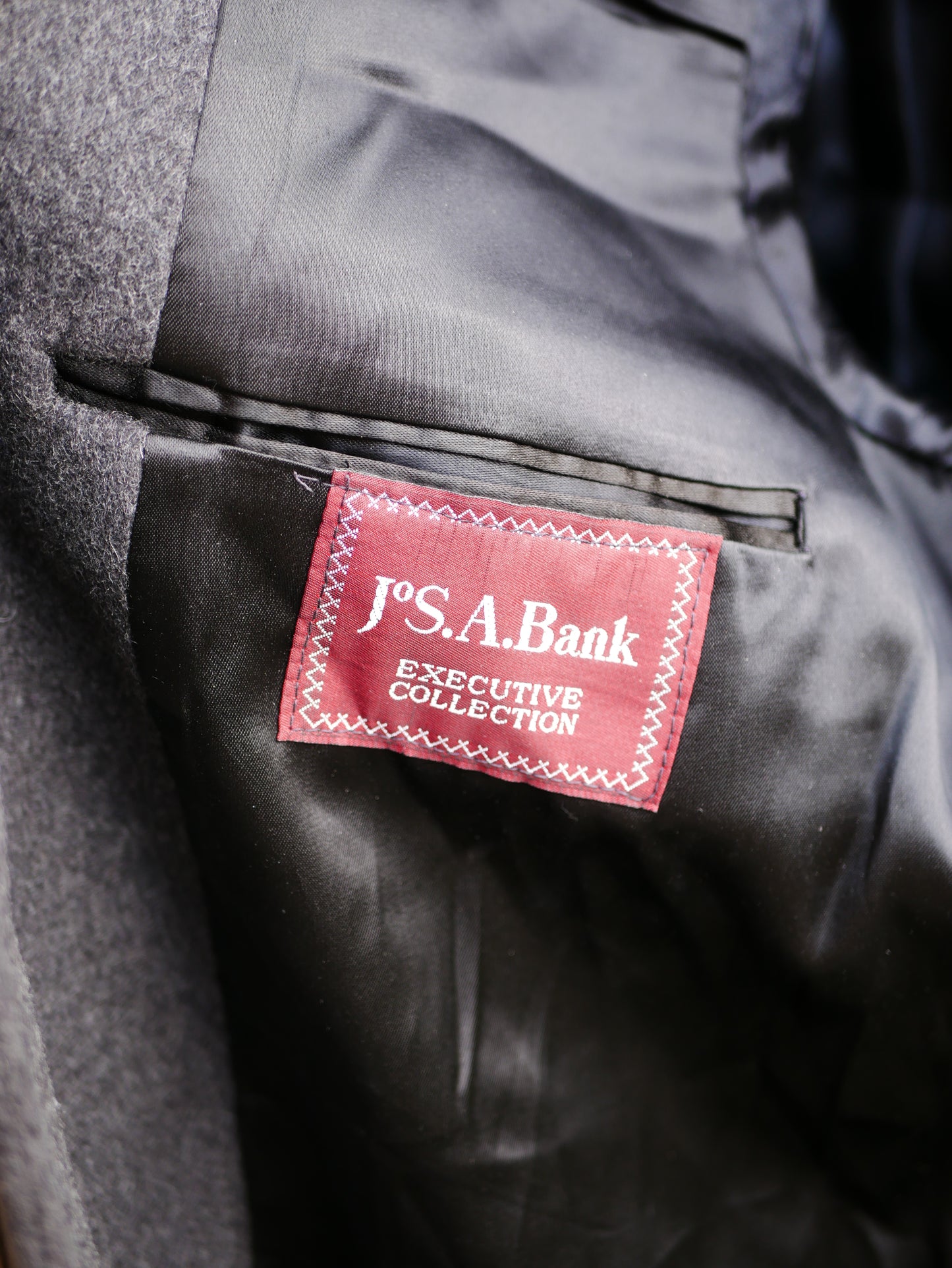 Classic Vintage Style Dark Grey Overcoat Jos. A. Bank Medium