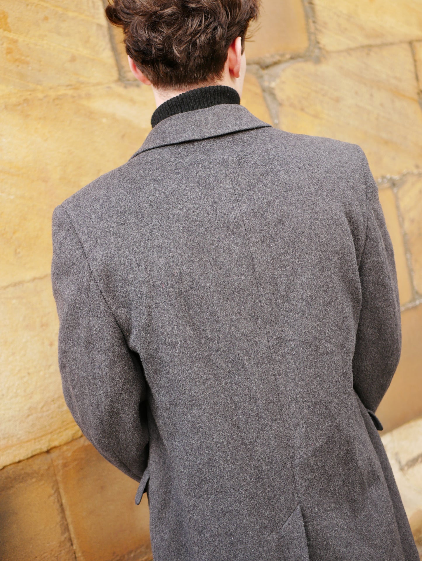 Classic Vintage Style Dark Grey Overcoat Jos. A. Bank Medium