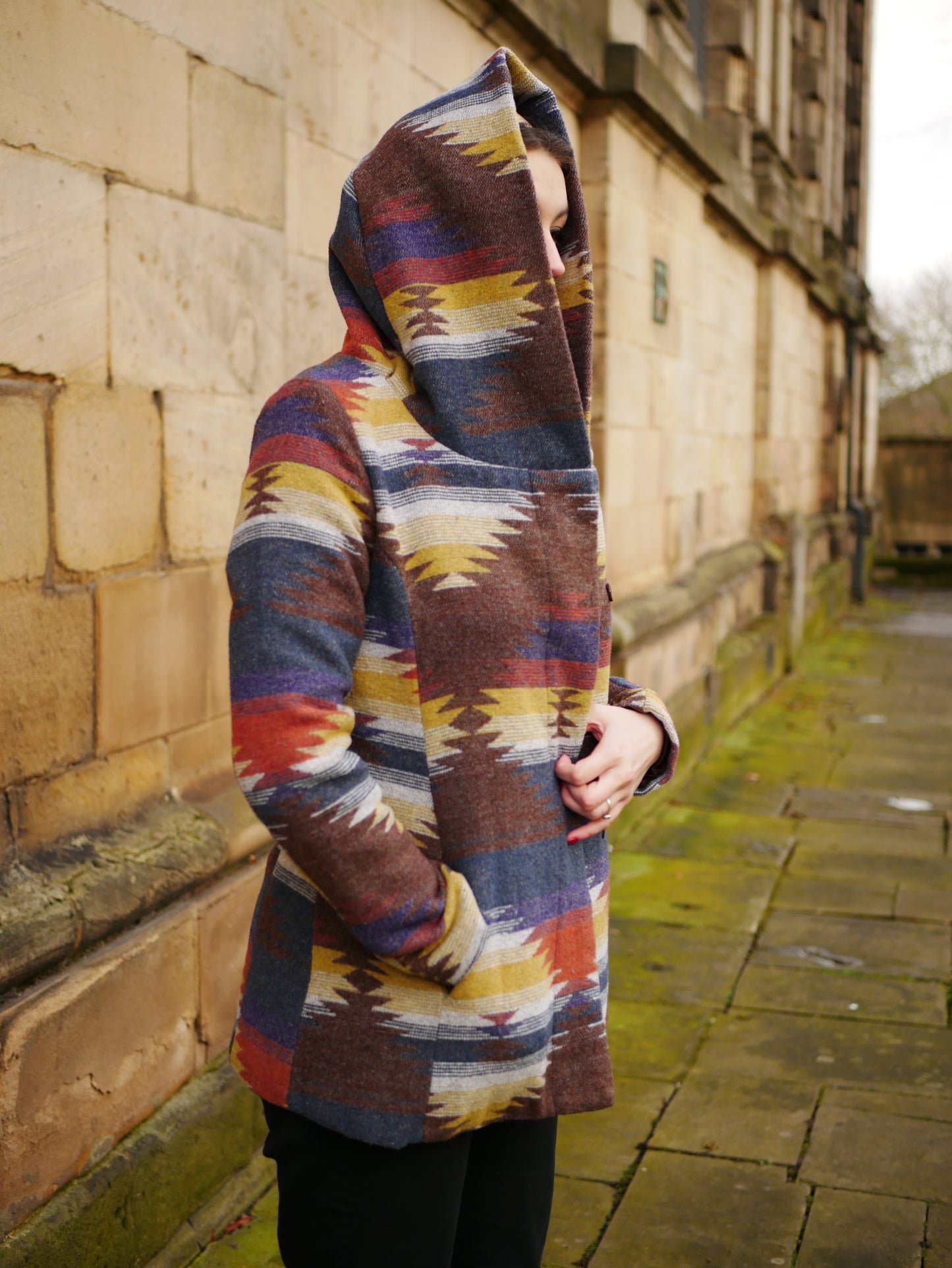 Vintage Western Inspired Hooded Jacket Unisex Small