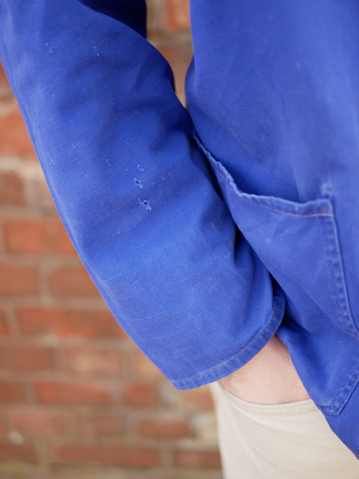 Vintage European Deep Blue Chore/Work Jacket Unique Repairs Large