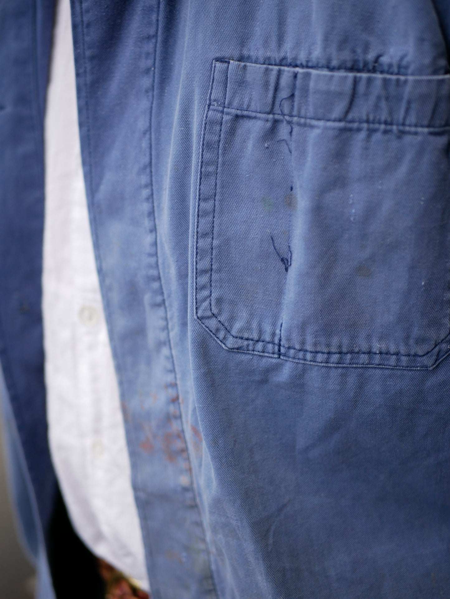 Vintage European Style Chore/Work Jacket Light Blue Well Worn Small Medium