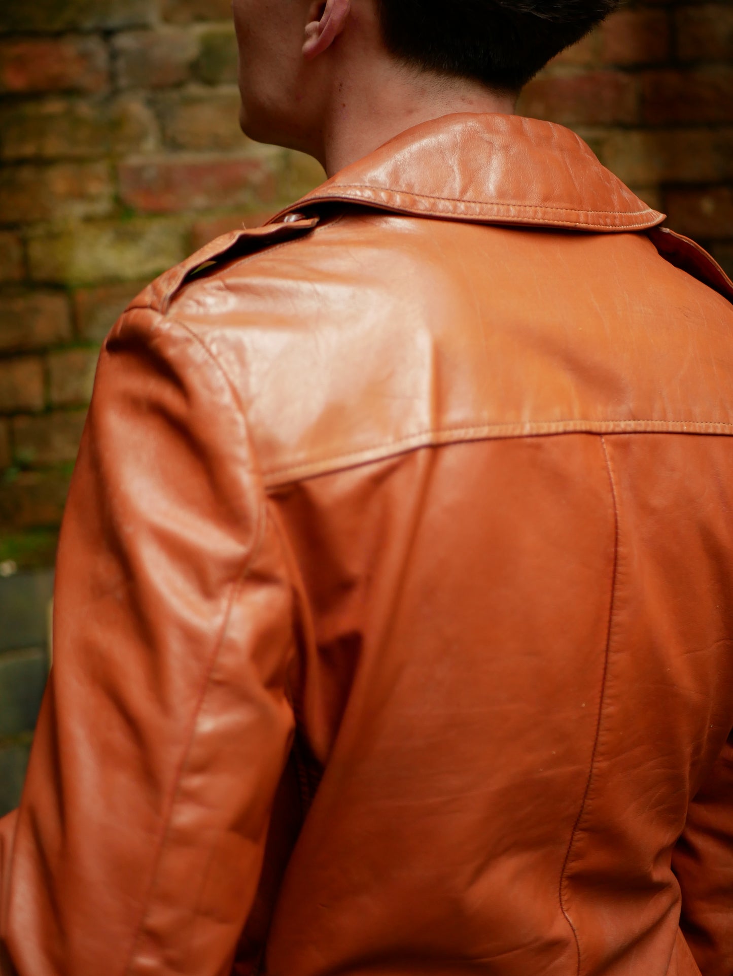 1970s American Mens Belted Leather Jacket