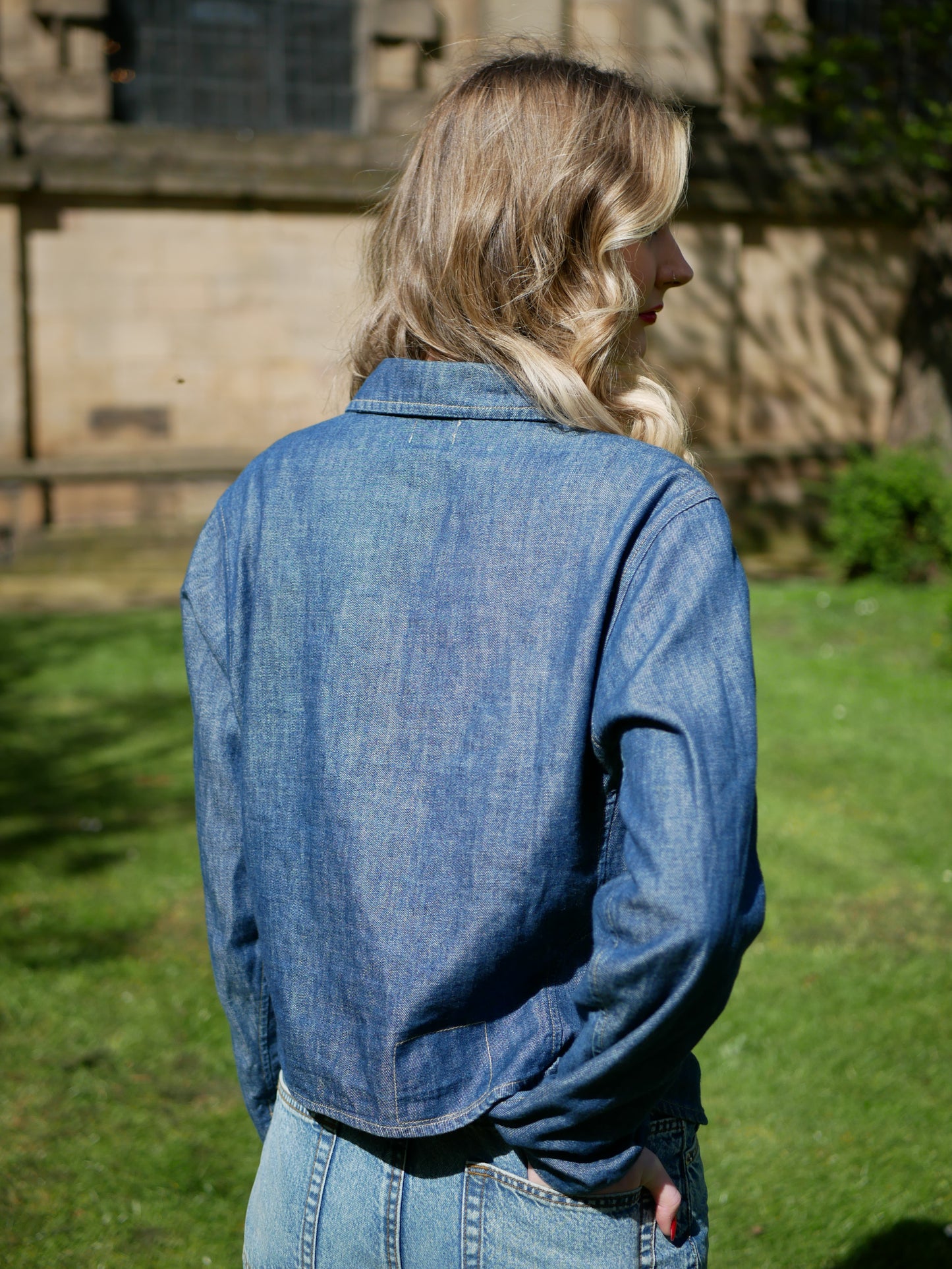 Vintage Womens Levi's Engineered Denim Shirt with Press Stud Long Sleeved Medium