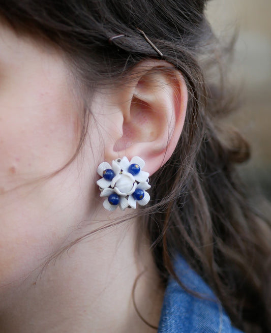 Vintage Beaded Clip On Earrings