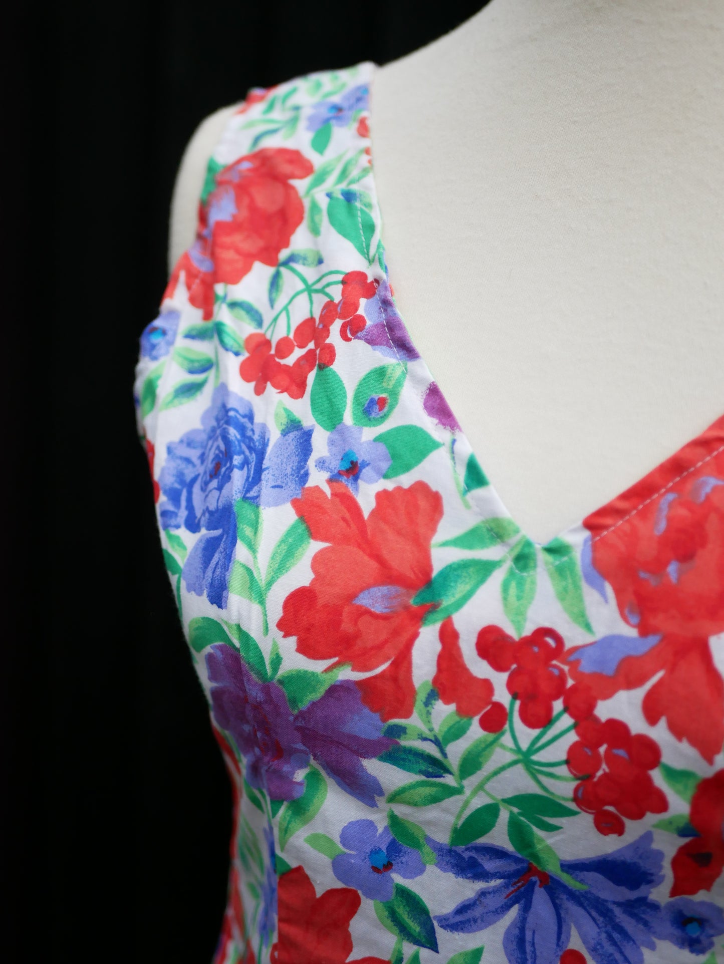 Vintage Deadstock Never Worn 1980s Colorful Floral Short Summer Dress XS