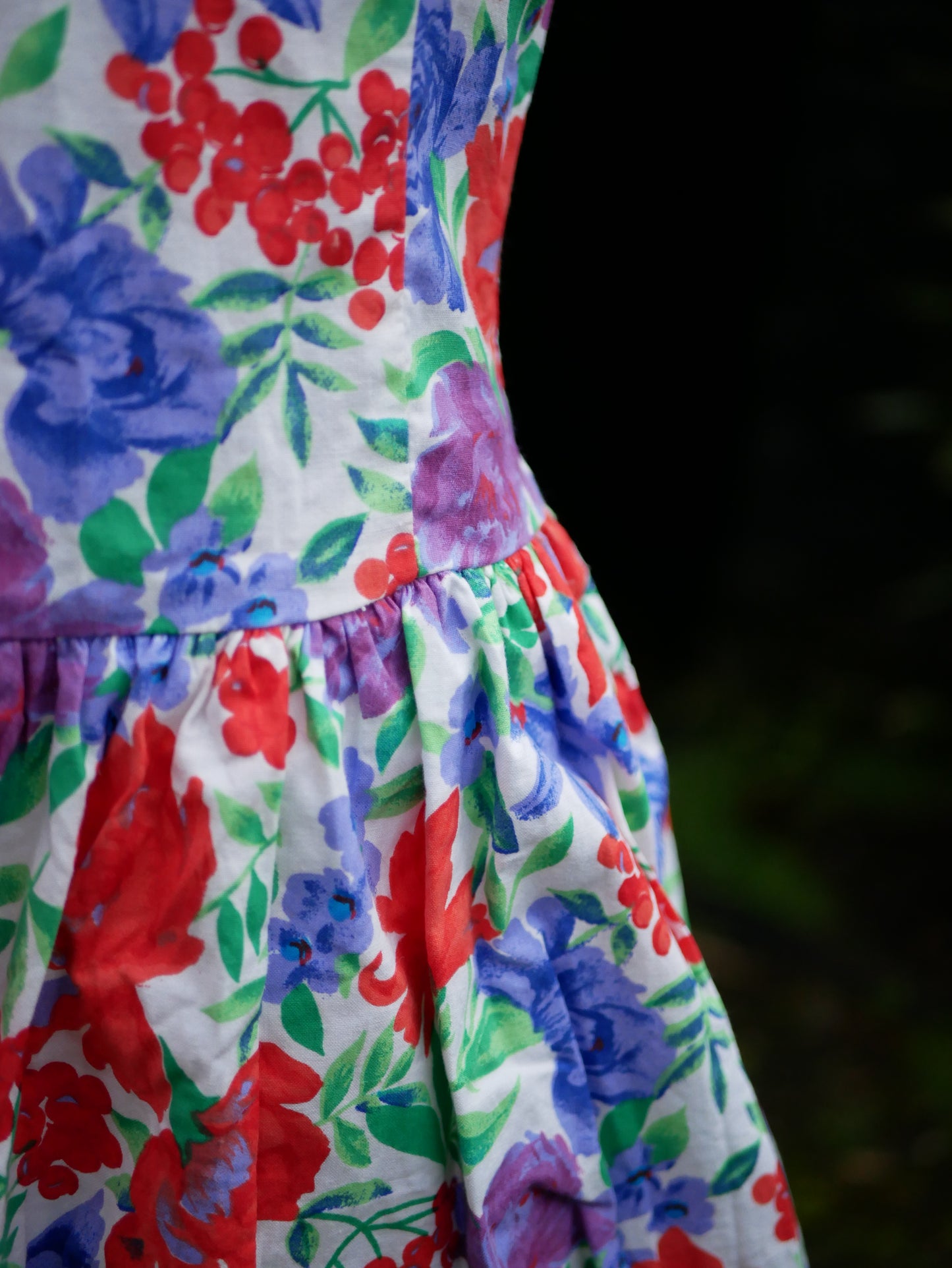 Vintage Deadstock Never Worn 1980s Colorful Floral Short Summer Dress XS