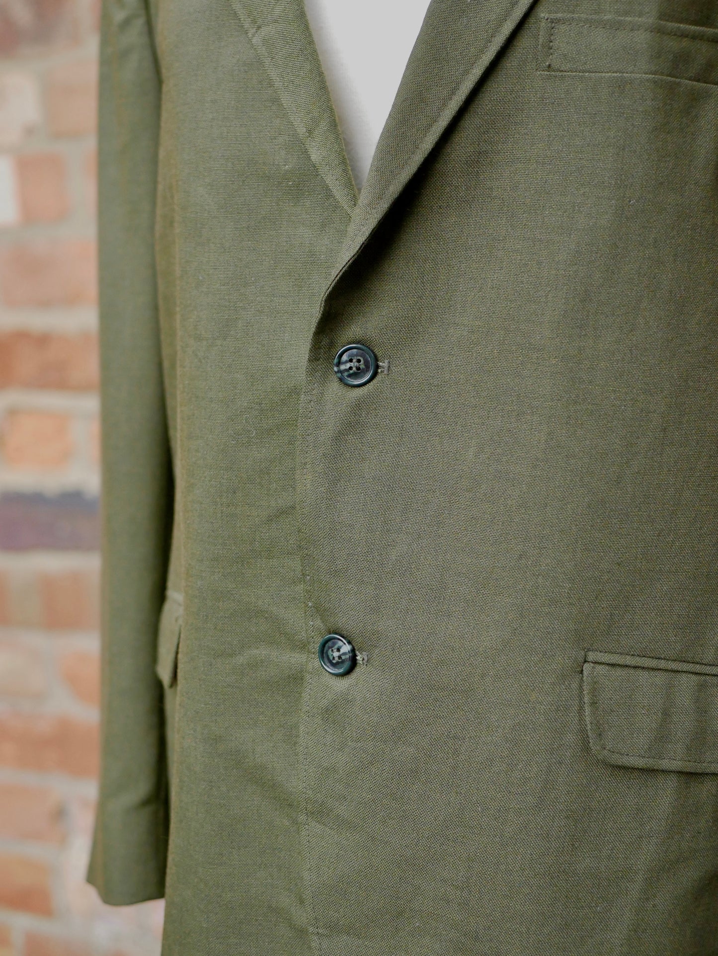 1960s Penneys Towncraft Moss Green Linen Suit Small